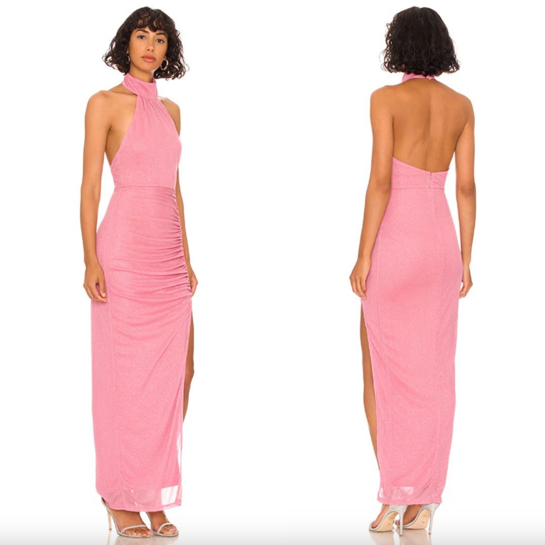 superdown superdown | Bea Halter Maxi Dress in Pink Glitter S Size S / US 4 / IT 40 - 2 Thumbnail