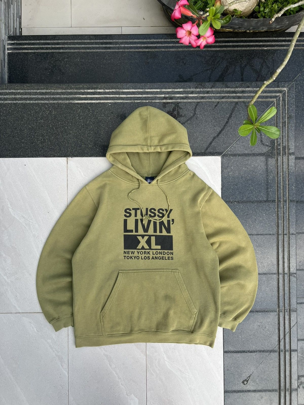 Japanese Brand × Stussy × Vintage 00s Stussy Big Logo Faded 