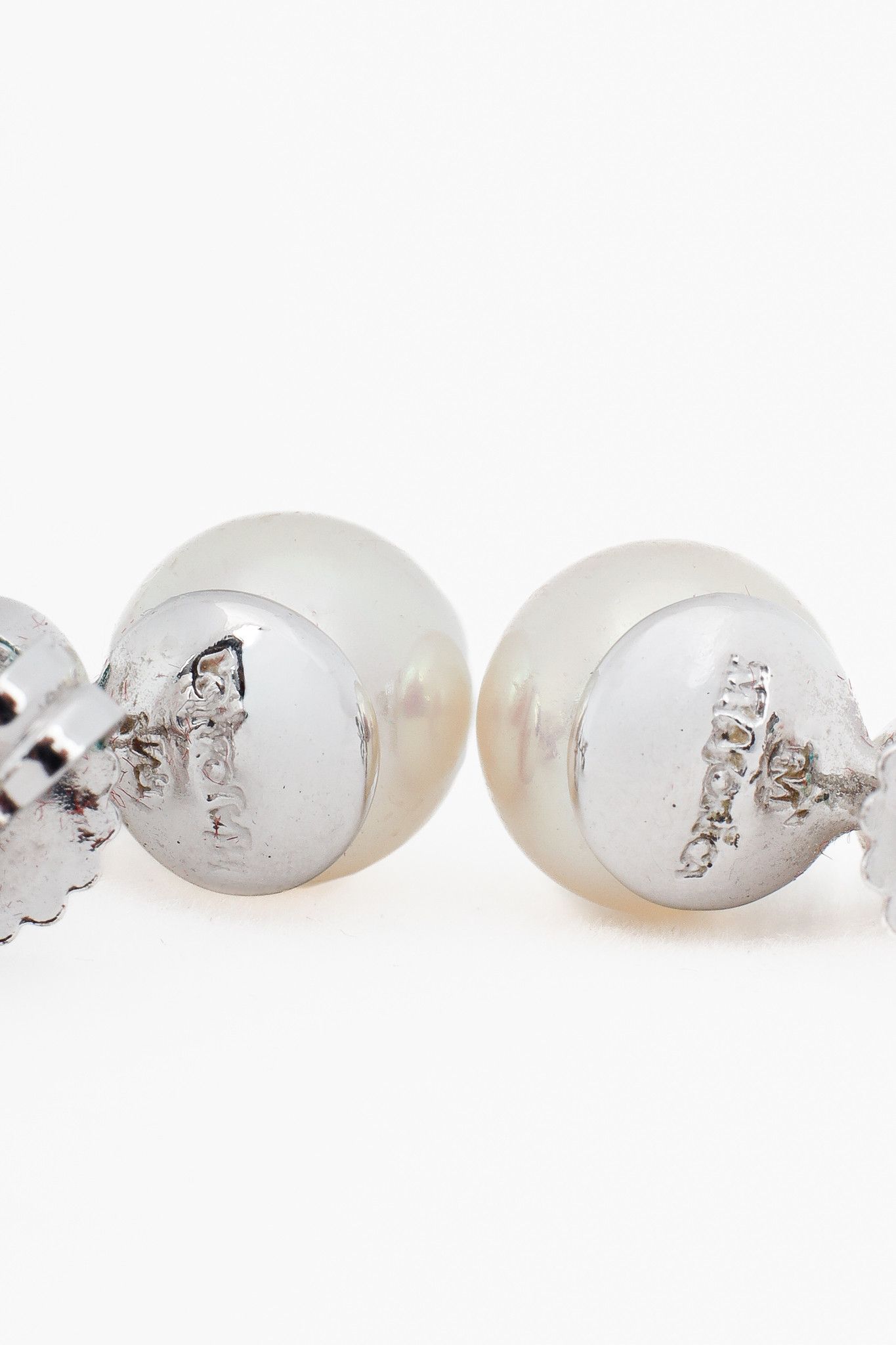 Other Majorica Silver Pearl & Zirconia Stud Earrings Size ONE SIZE - 3 Thumbnail
