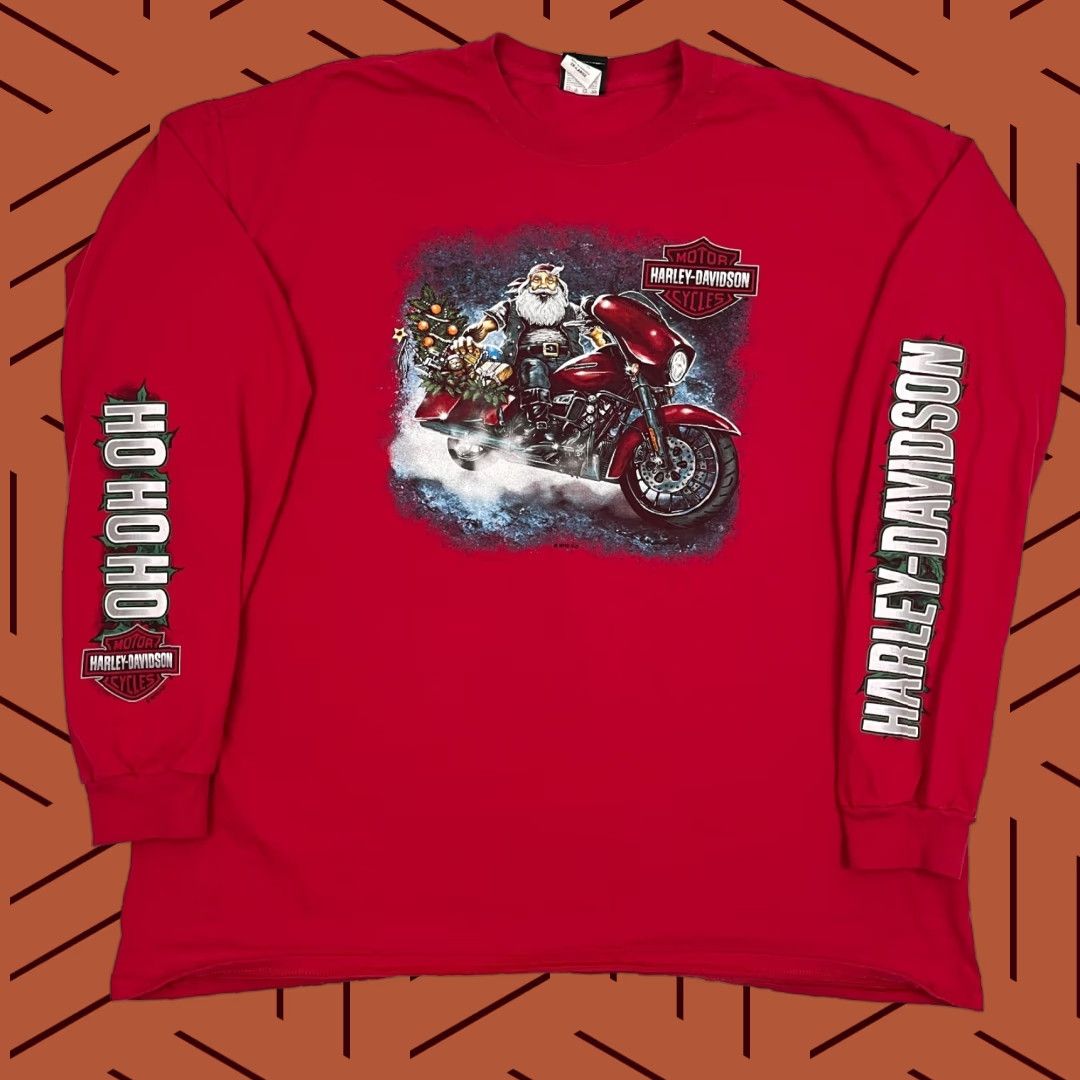 Harley Davidson Harley-Davidson Christmas Shirt Men 3XL Red Santa Claus Motorcycle Reindeer 2019 Size US XXL / EU 58 / 5 - 1 Thumbnail