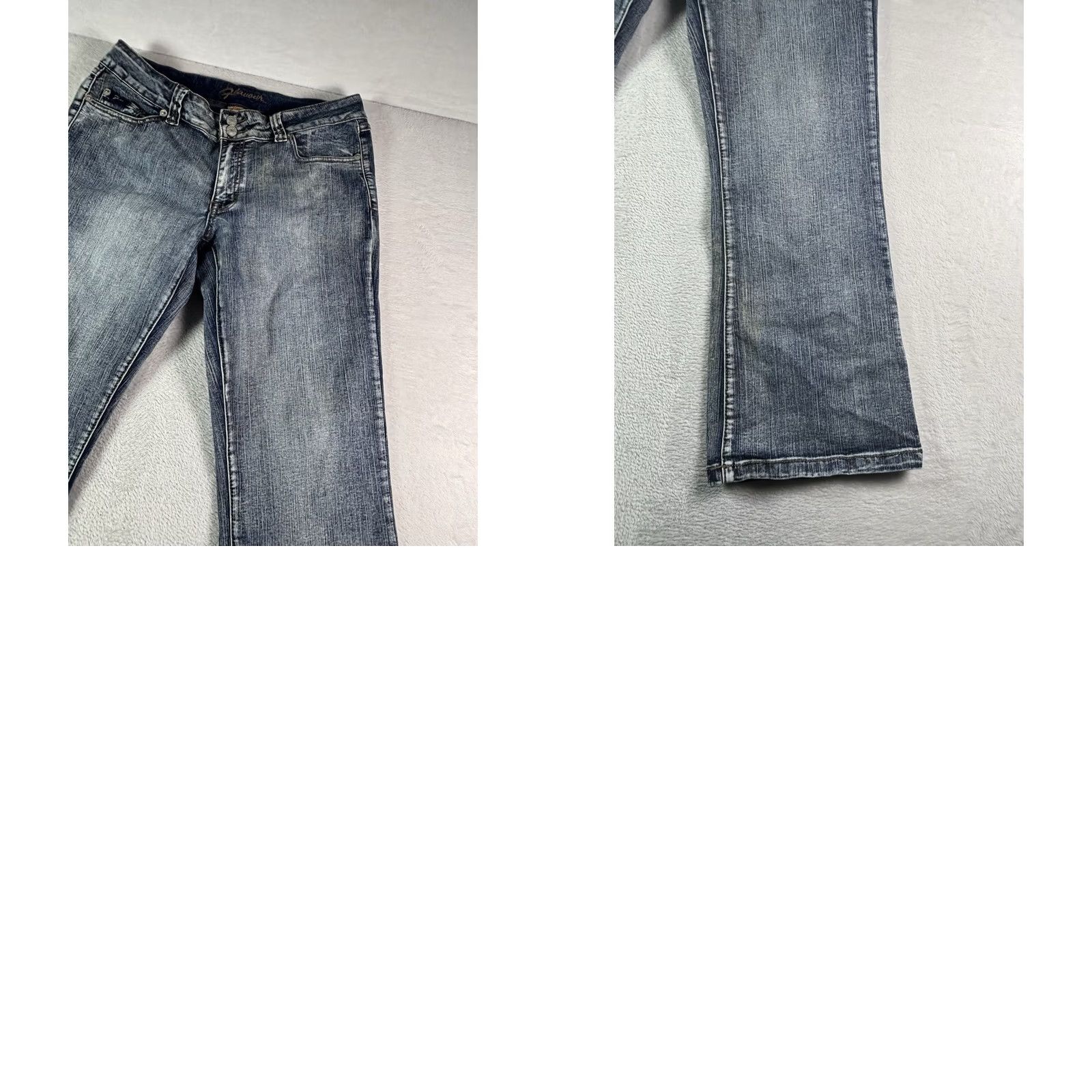 Vintage Flavour by Bubblegum Jeans Women 14P Flared Blue Wash Denim 5-Pocket Stretch Medium Wash Vintage: No 80s 90s Womens Size ONE SIZE - 10 Thumbnail