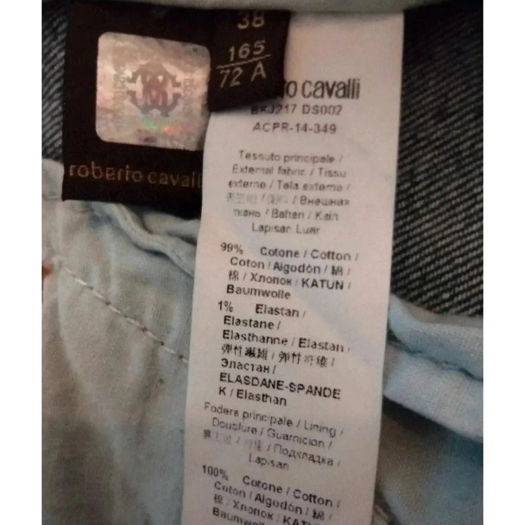 Roberto Cavalli RARE Roberto Cavalli Gold Botanical Embellished Jeans Size 26" / US 2 / IT 38 - 11 Thumbnail
