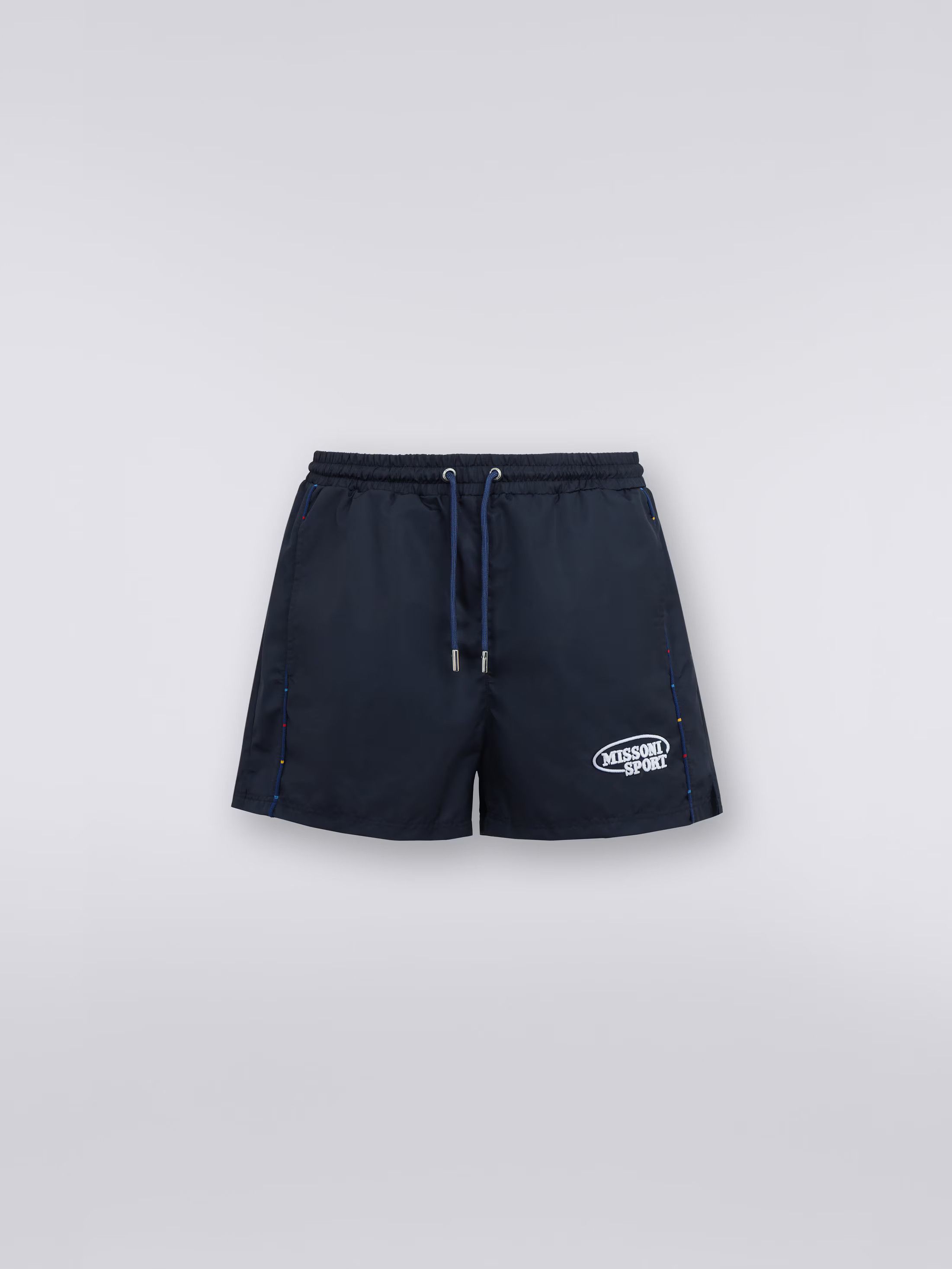 Missoni o1mle1025 Embroidered Logo Shorts in Blue Size US 36 / EU 52 - 1 Thumbnail