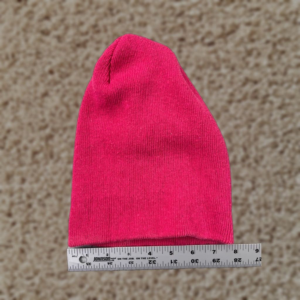 Vintage LHS INTERNATIONAL Beanie Adult One Size Hot Pink Knit Acrylic Ski Unisex Size ONE SIZE - 1 Thumbnail