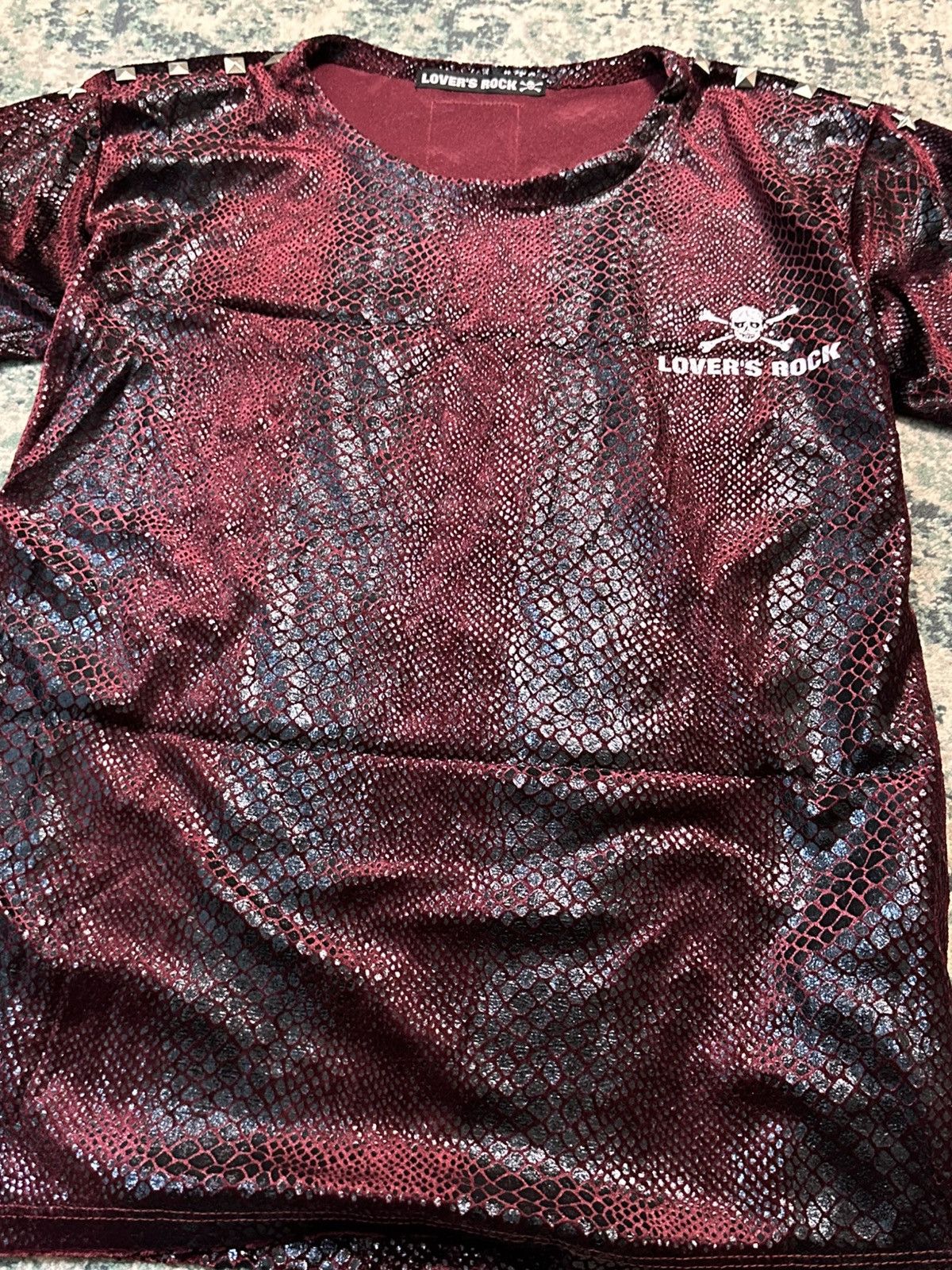 Beauty Beast 1990 - Super Lovers Japan Red Blood Snakeskin Studded Mesh T Size US M / EU 48-50 / 2 - 9 Thumbnail