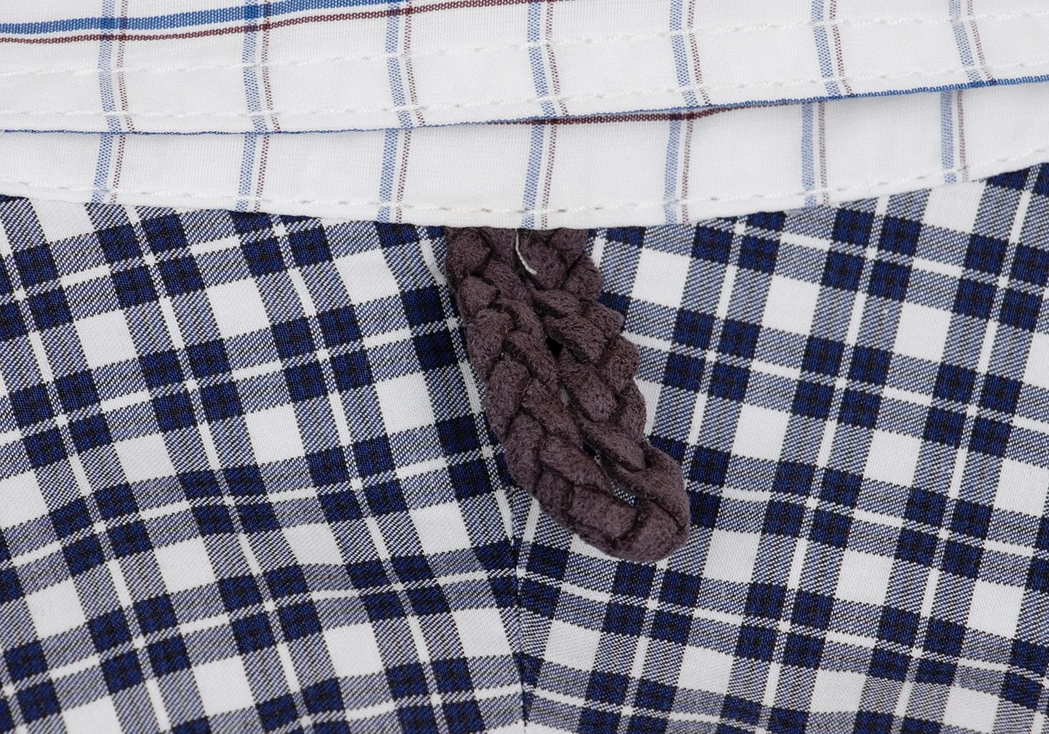 Junya Watanabe Patch Design Round Hem Check Button-Down Shirt White/Navy XS Size US XS / EU 42 / 0 - 15 Thumbnail