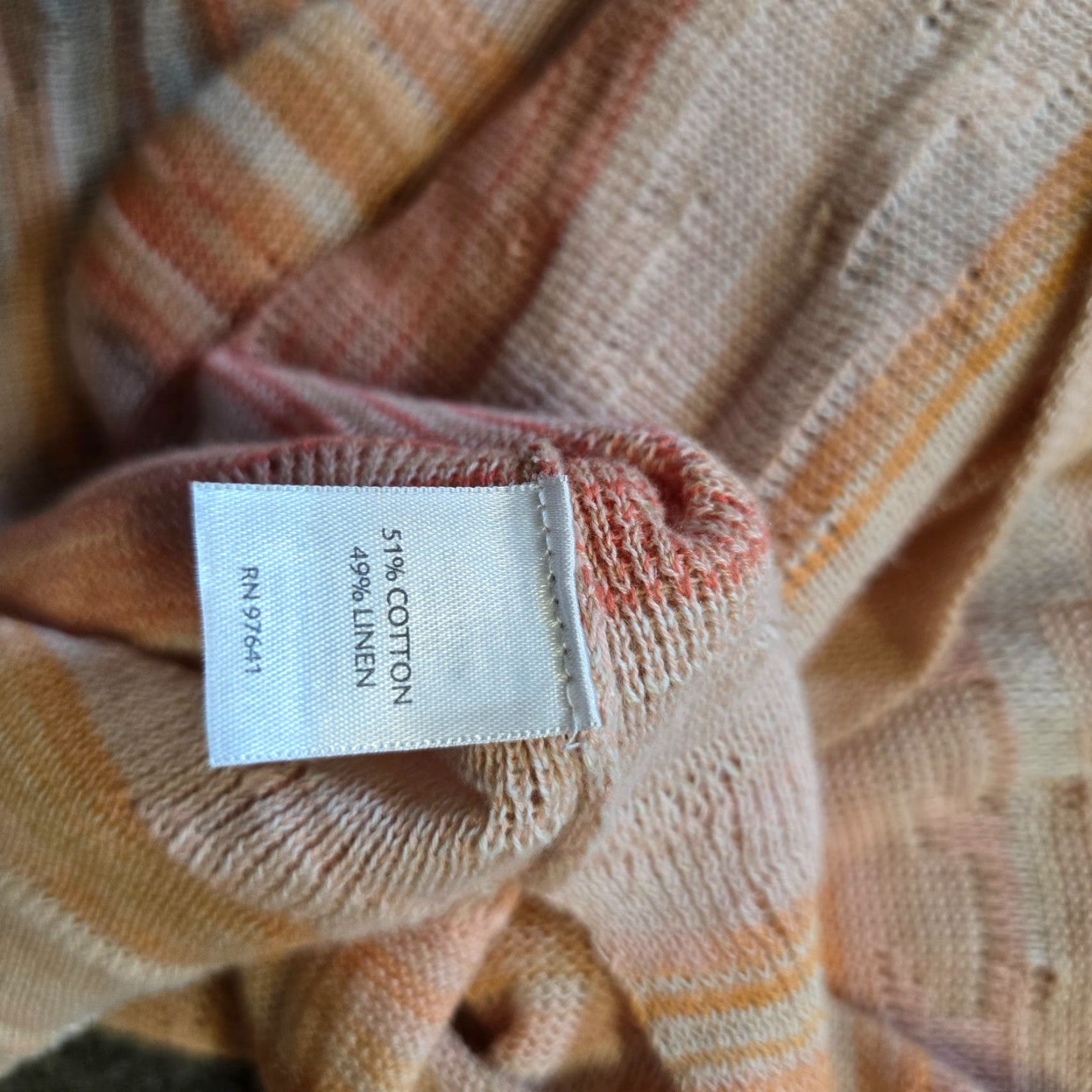 J. Jill J Jill Cardigan Womens XL Orange Striped Linen Blend Open Duster Sweater Casual Size XL / US 12-14 / IT 48-50 - 7 Thumbnail