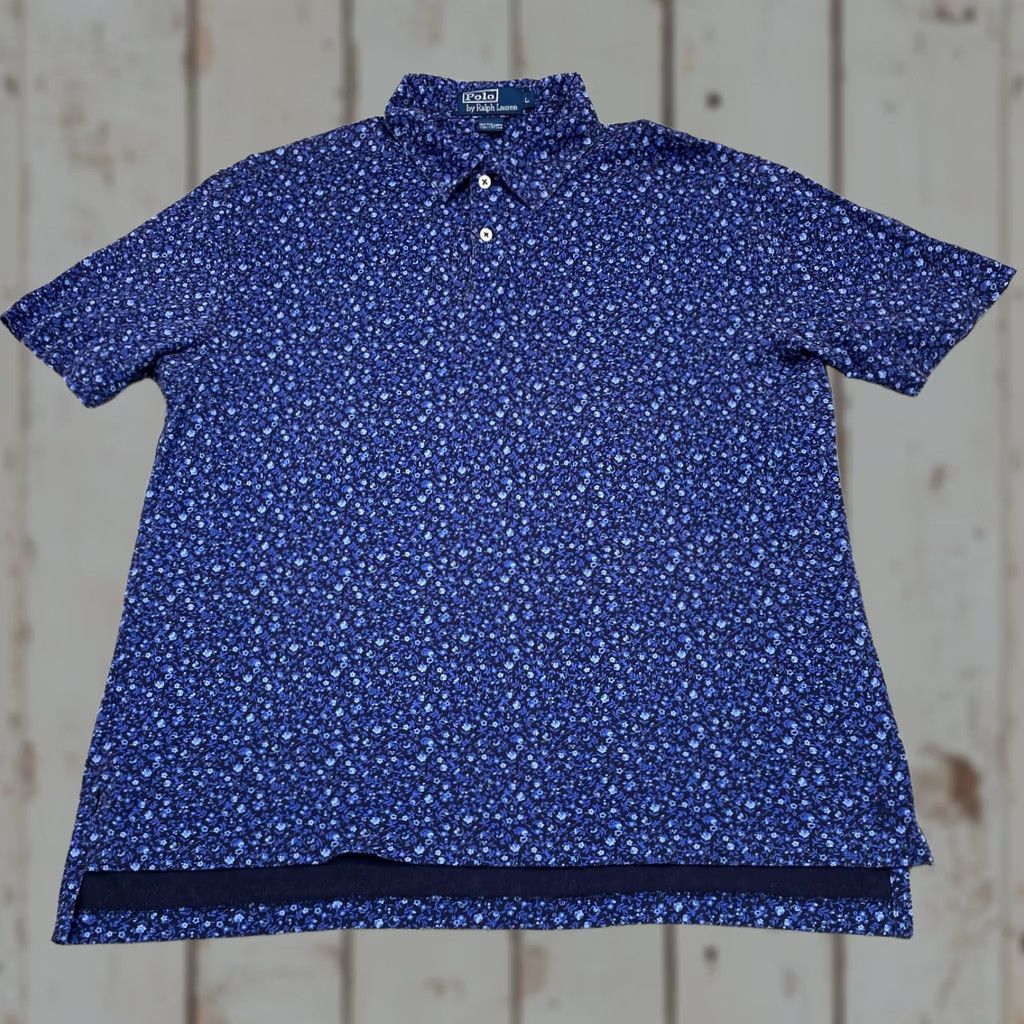 Ralph Lauren Polo Shirt Polo by Ralph Lauren Polo Shirt Men Large Short Sleeve Blue Floral Cotton 6636 Size US L / EU 52-54 / 3 - 1 Thumbnail