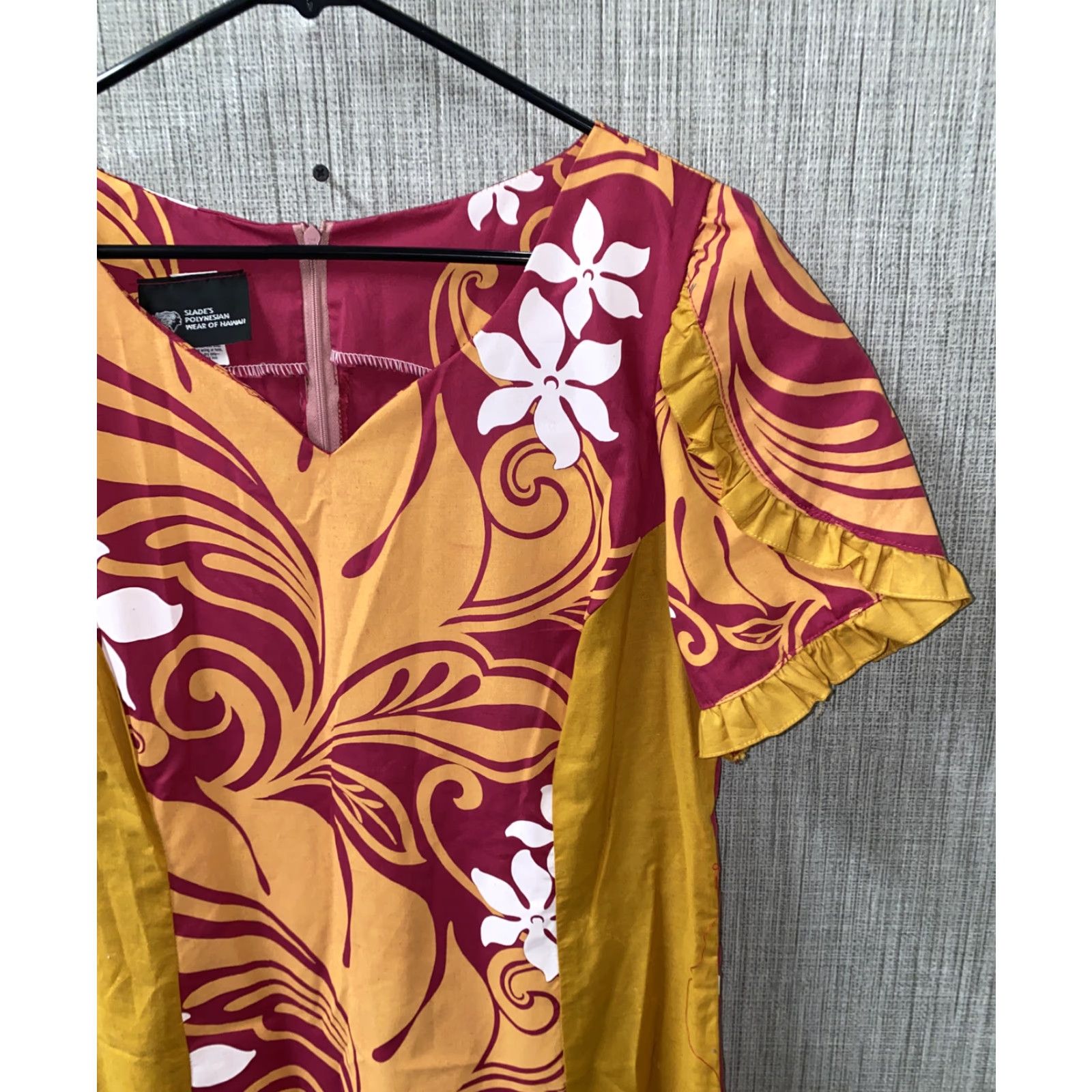 Vintage Slade Polynesian Womens Orange/Pink Long Dress Size L Floral Casual Size L / US 10 / IT 46 - 2 Thumbnail