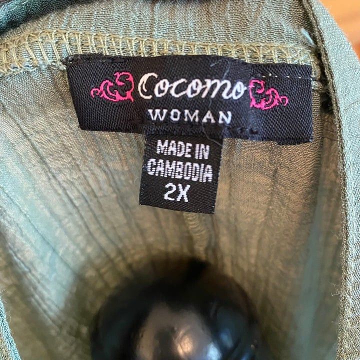 Other Cocomo Women's Sleeveless Green V-Neck Top Size 2X Summer C Size XXL / US 16-18 / IT 52-54 - 5 Thumbnail