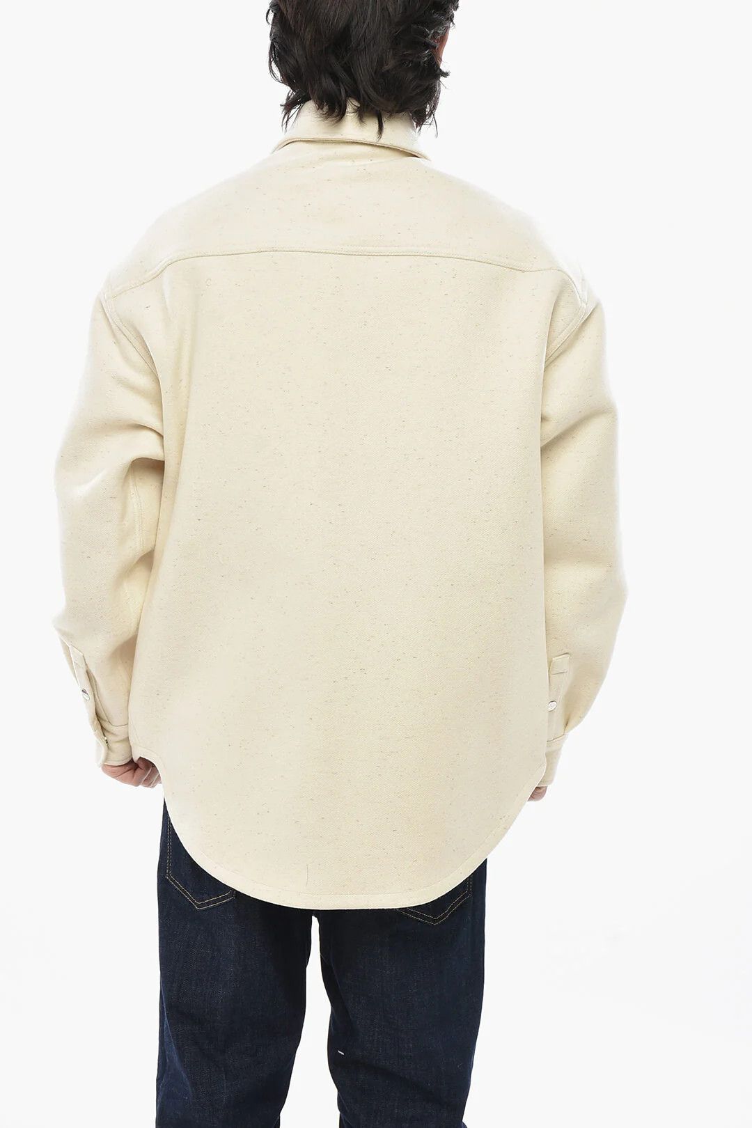 Palm Angels og1mm0326 Virgin-Wool Utility Overshirt in Beige Size US S / EU 44-46 / 1 - 2 Thumbnail