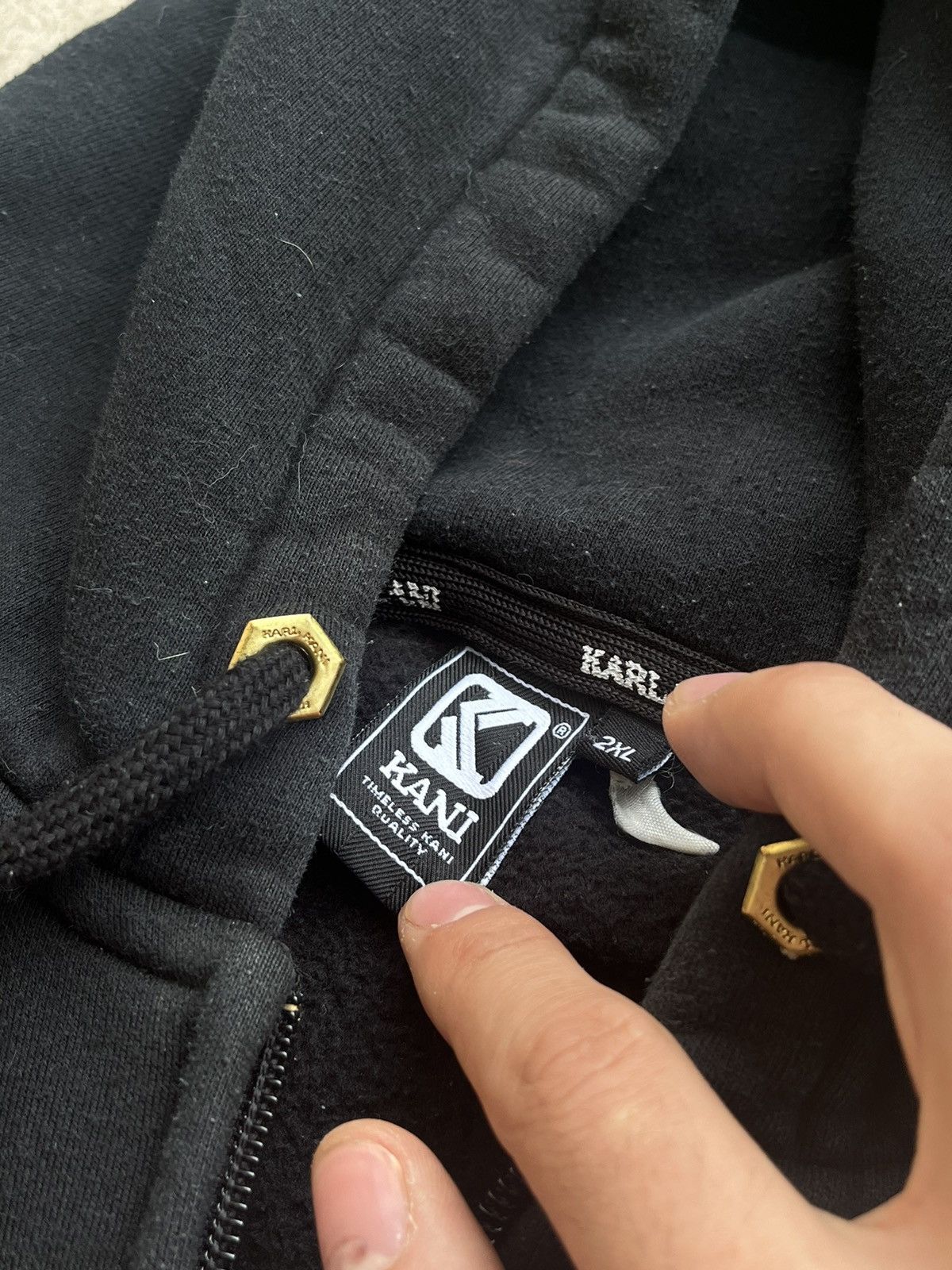 Designer × Karl Kani × Vintage Karl Kani Zip-Up Rap Hoodie Ed Hardy Style Size US XL / EU 56 / 4 - 9 Thumbnail