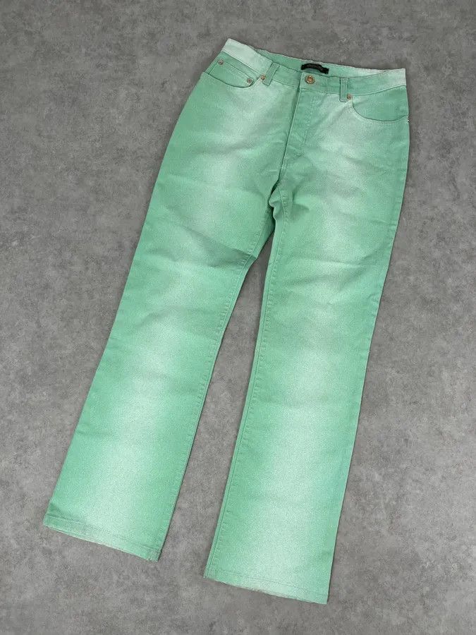 Roberto Cavalli 2000s Roberto Cavalli Mint Green Faded Jeans Size 25" / US 0 / IT 36 - 5 Thumbnail