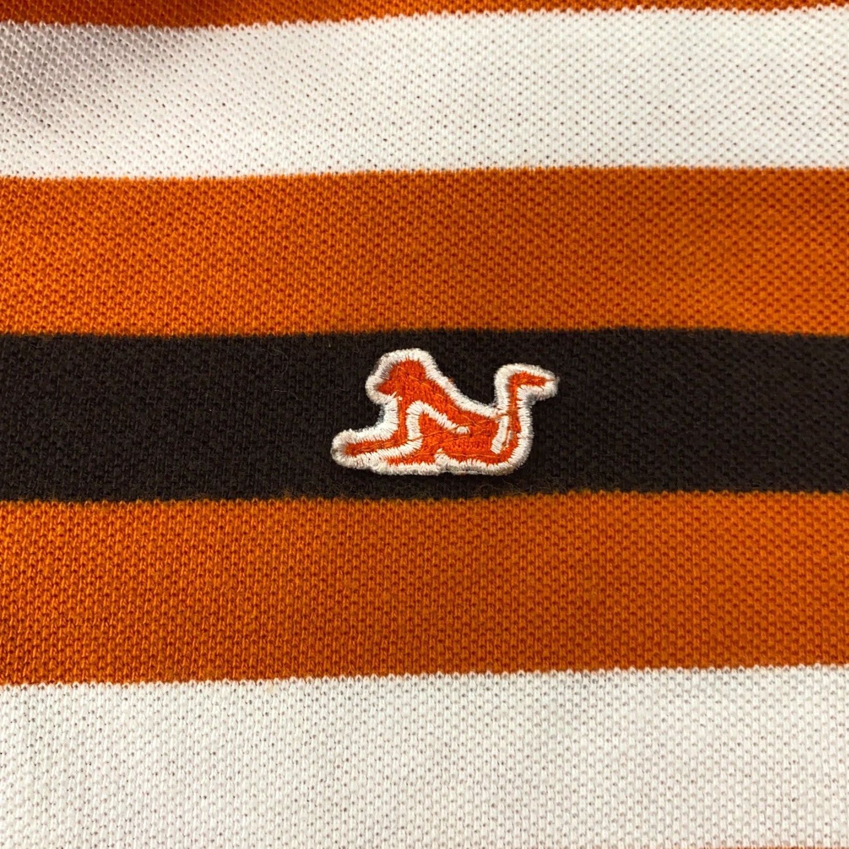 Vintage VINTAGE Drunknmunky Polo Shirt Mens XL Orange White Striped Golf Embroidered Size US XL / EU 56 / 4 - 3 Thumbnail