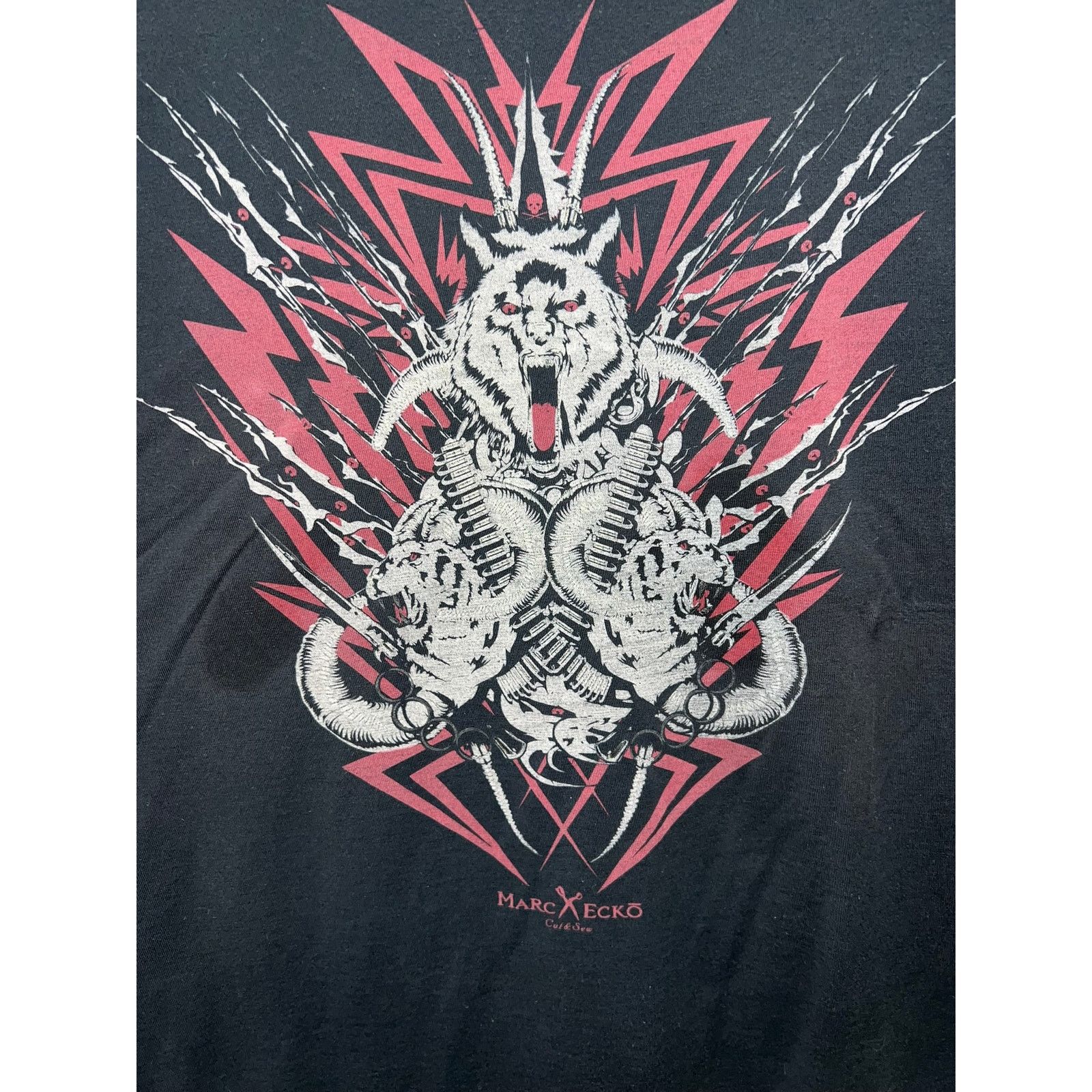 Marc Ecko Y2K Marc Ecko Shirt Cut & Sew Tiger Graphic Black Tee 2XL Size US XXL / EU 58 / 5 - 2 Thumbnail