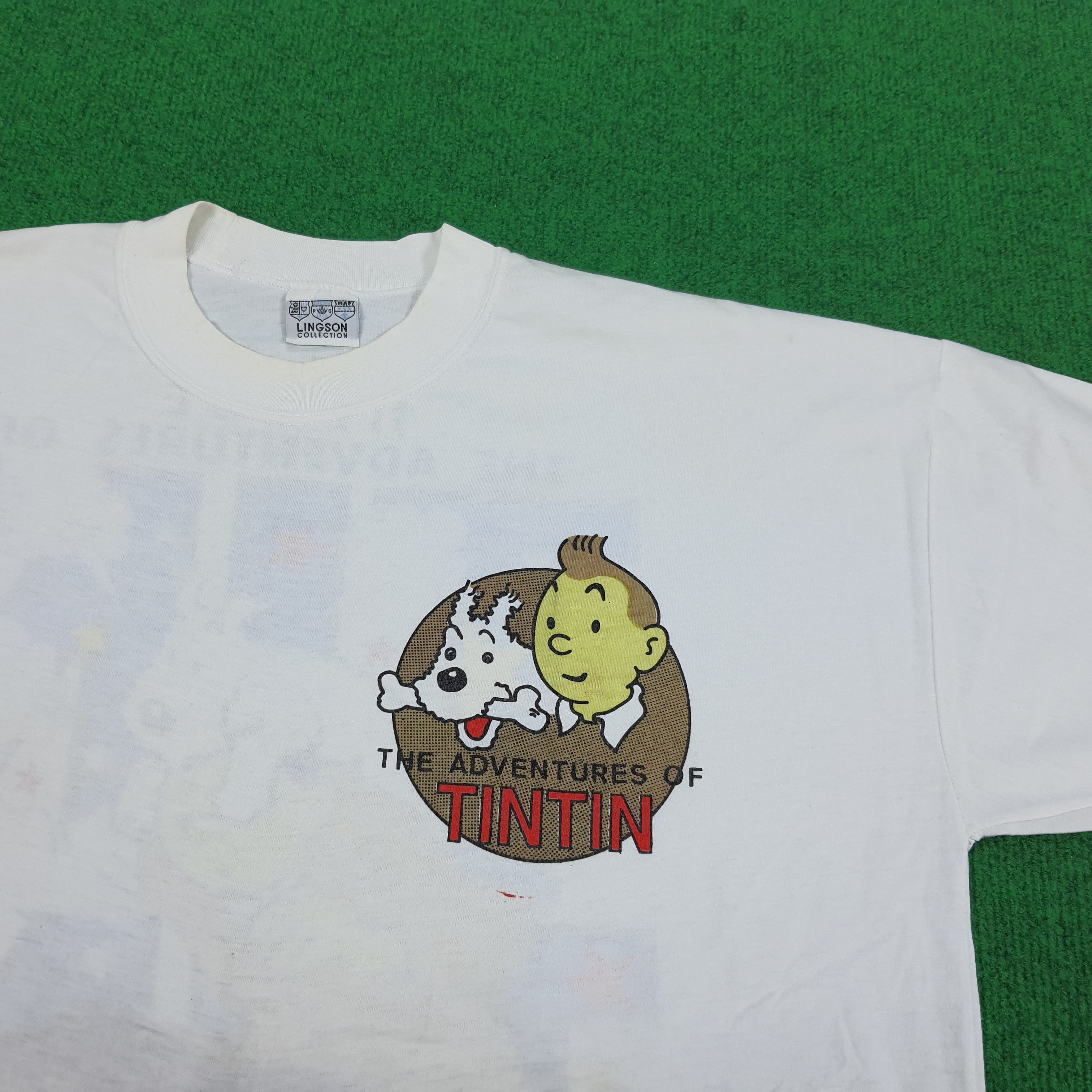 Vintage Vintage The Adventures of Tintin Herge Tshirt Size US L / EU 52-54 / 3 - 4 Thumbnail