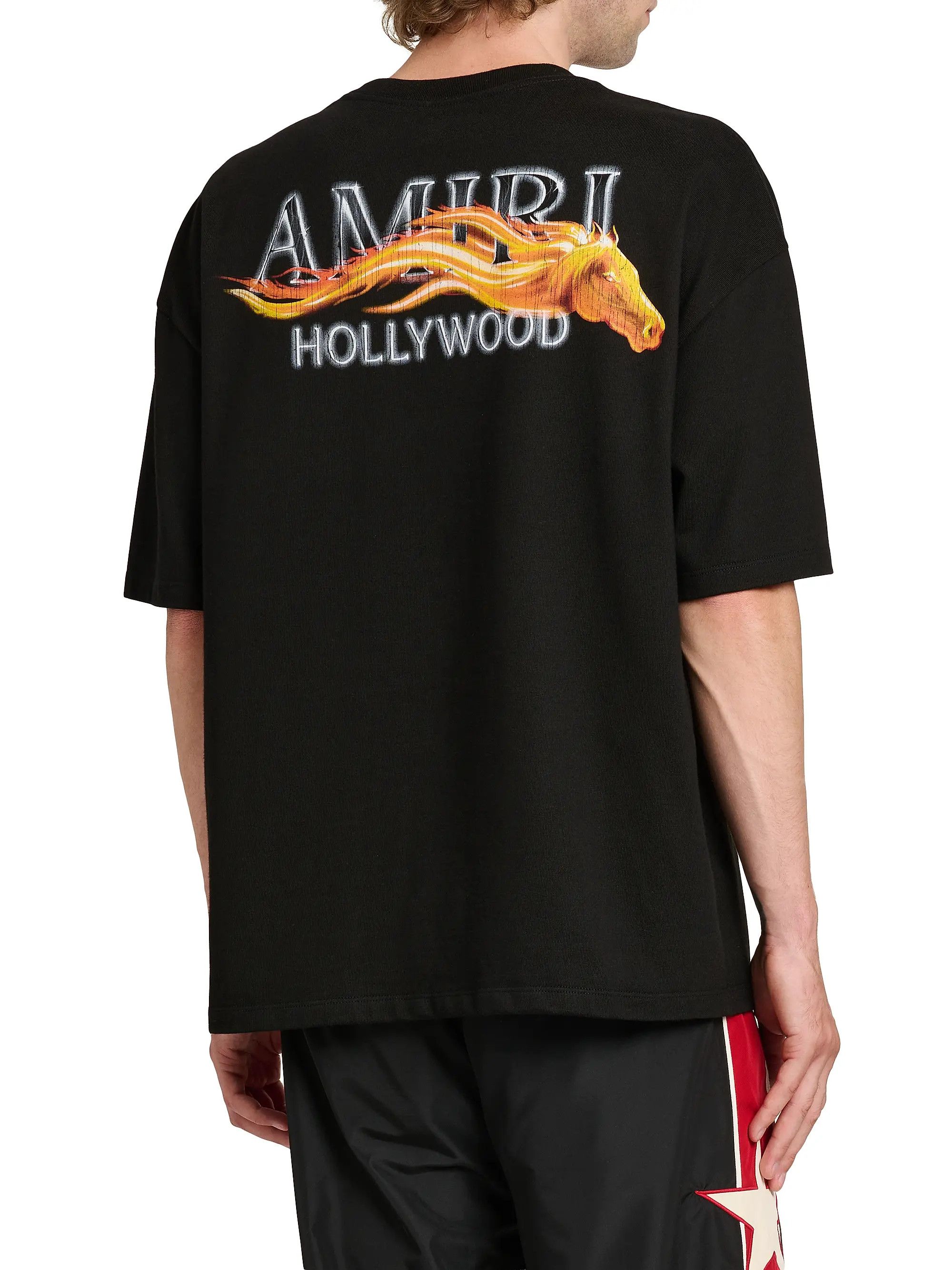 Amiri os11x0526 Hollywood Horse Cotton Crewneck T-Shirt in Black Size US XL / EU 56 / 4 - 5 Thumbnail