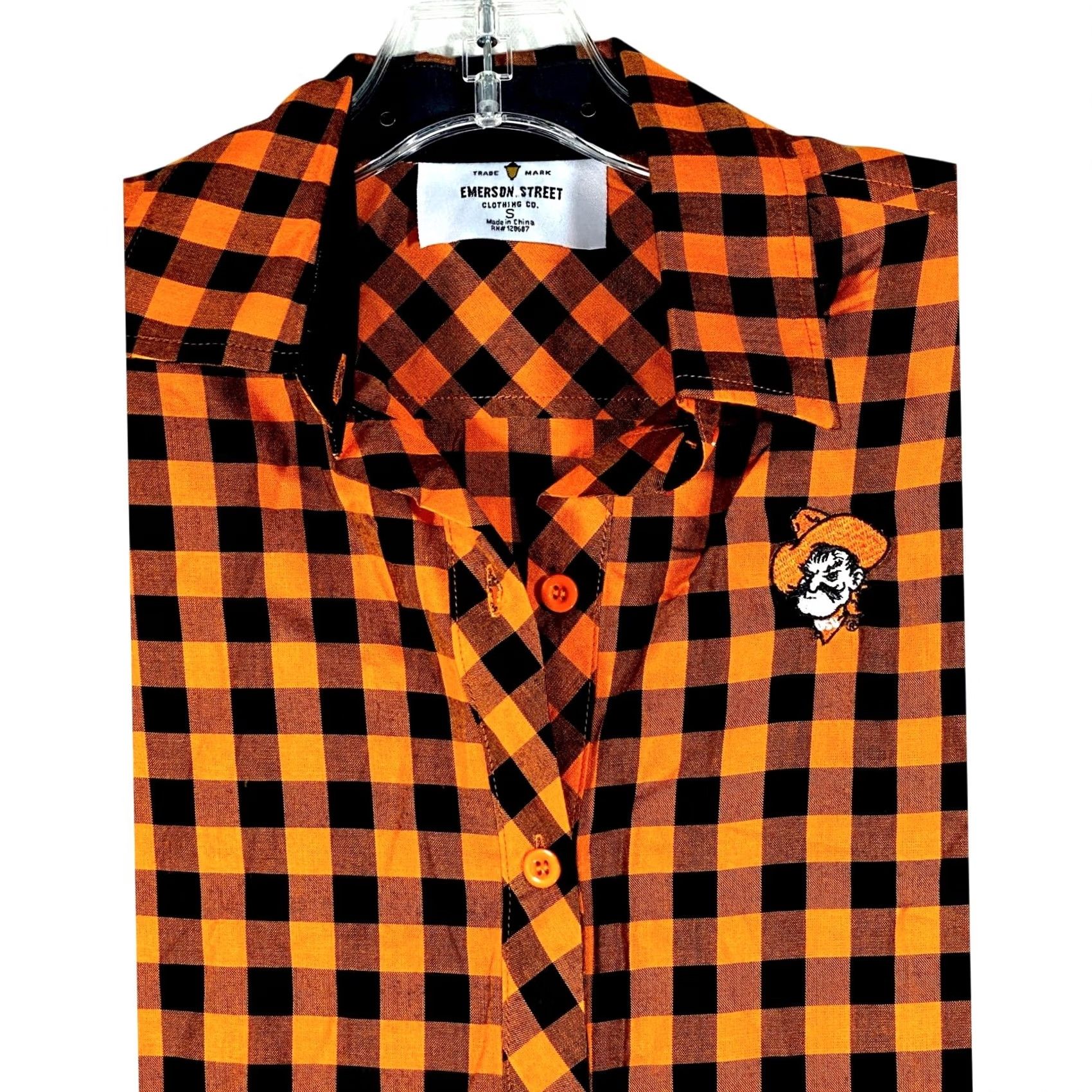 Vintage VINTAGE? No. Oklahoma State OSU Emerson Street Button Shirt Womens S Plaid College Sports NWT Size S / US 4 / IT 40 - 2 Thumbnail