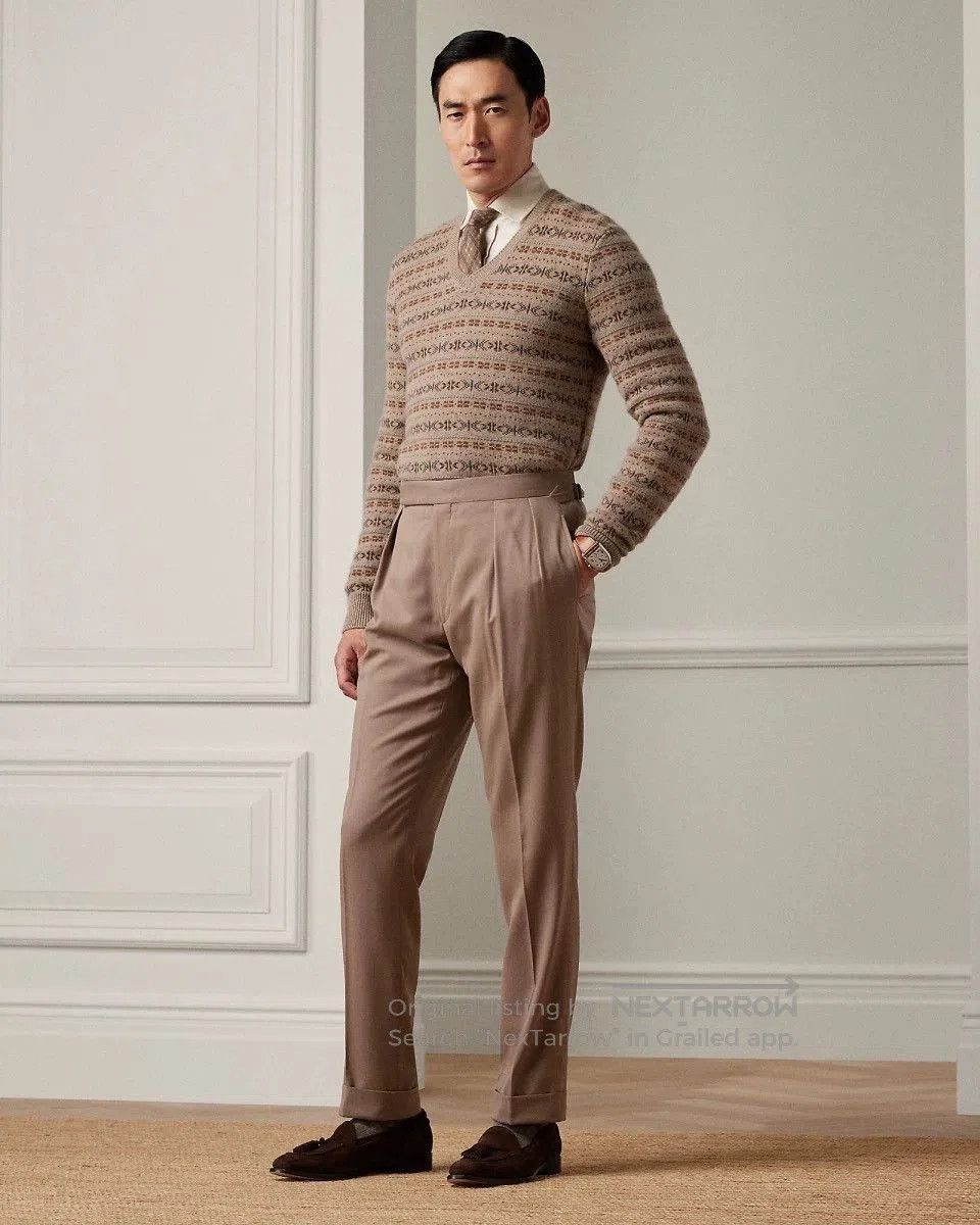 Polo Ralph Lauren Beige Pleated Casual Pants Size 34. Size US 34 / EU 50 - 3 Thumbnail