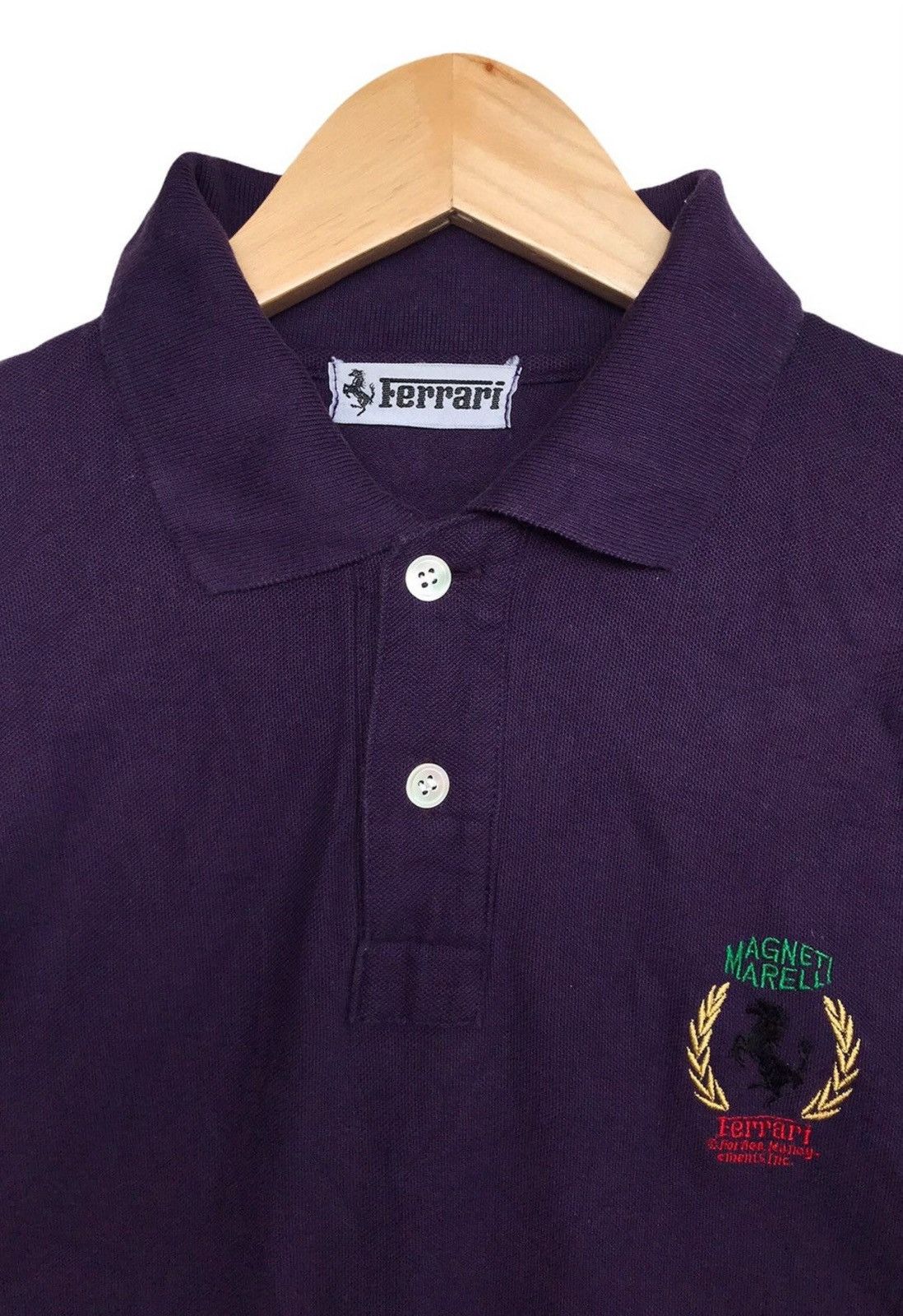 Ferrari × Vintage Vintage Ferrari Marelli Mini Embroidered Logo Polo Tee Size US M / EU 48-50 / 2 - 2 Thumbnail