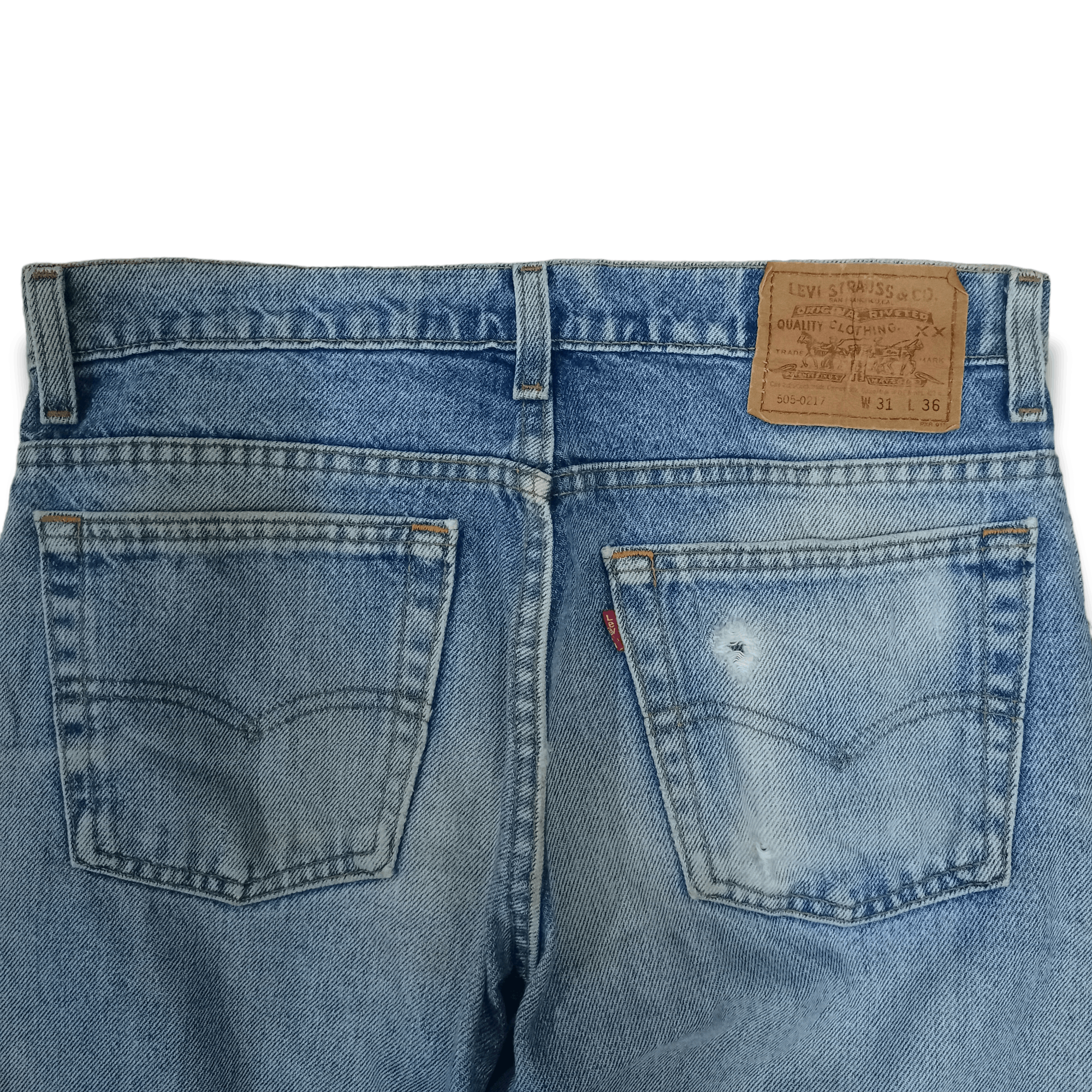 Levi's × Levi's Vintage Clothing Vintage 90s Levis 505 Light Wash Distressed Loose Jeans Size US 31 - 7 Thumbnail