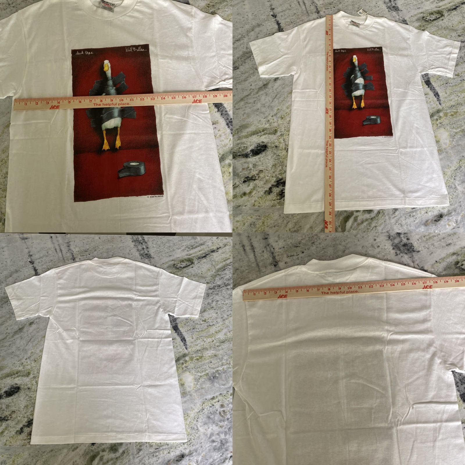 Vintage VINTAGE DUCK TAPE Shirt Men Medium White Graphic Tee 1996 Single Stitch New Size US M / EU 48-50 / 2 - 8 Thumbnail