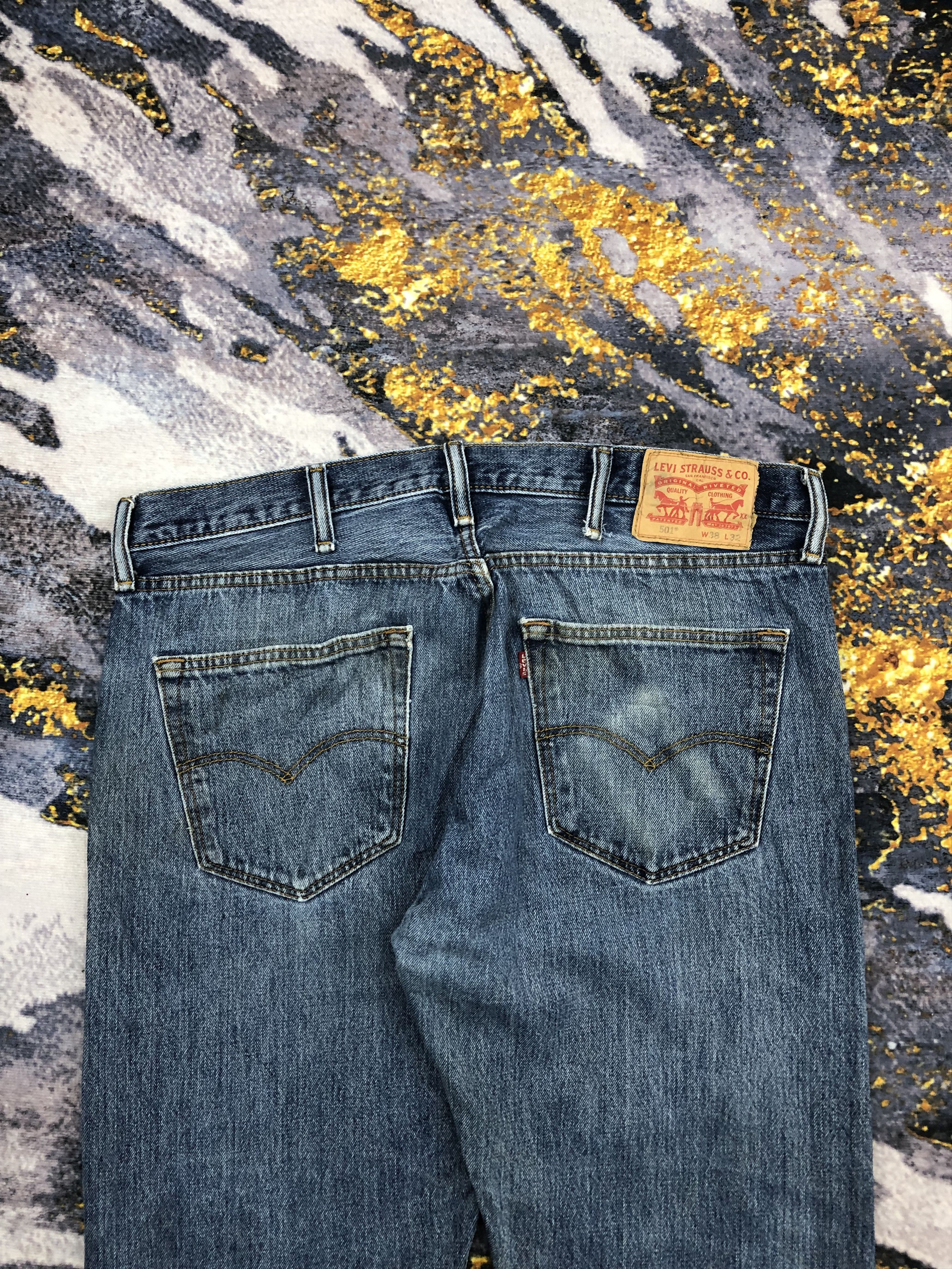 Levi's Vintage Levis 501 Button Fly Distressed Jeans DPP0097 Size US 38 / EU 54 - 4 Thumbnail