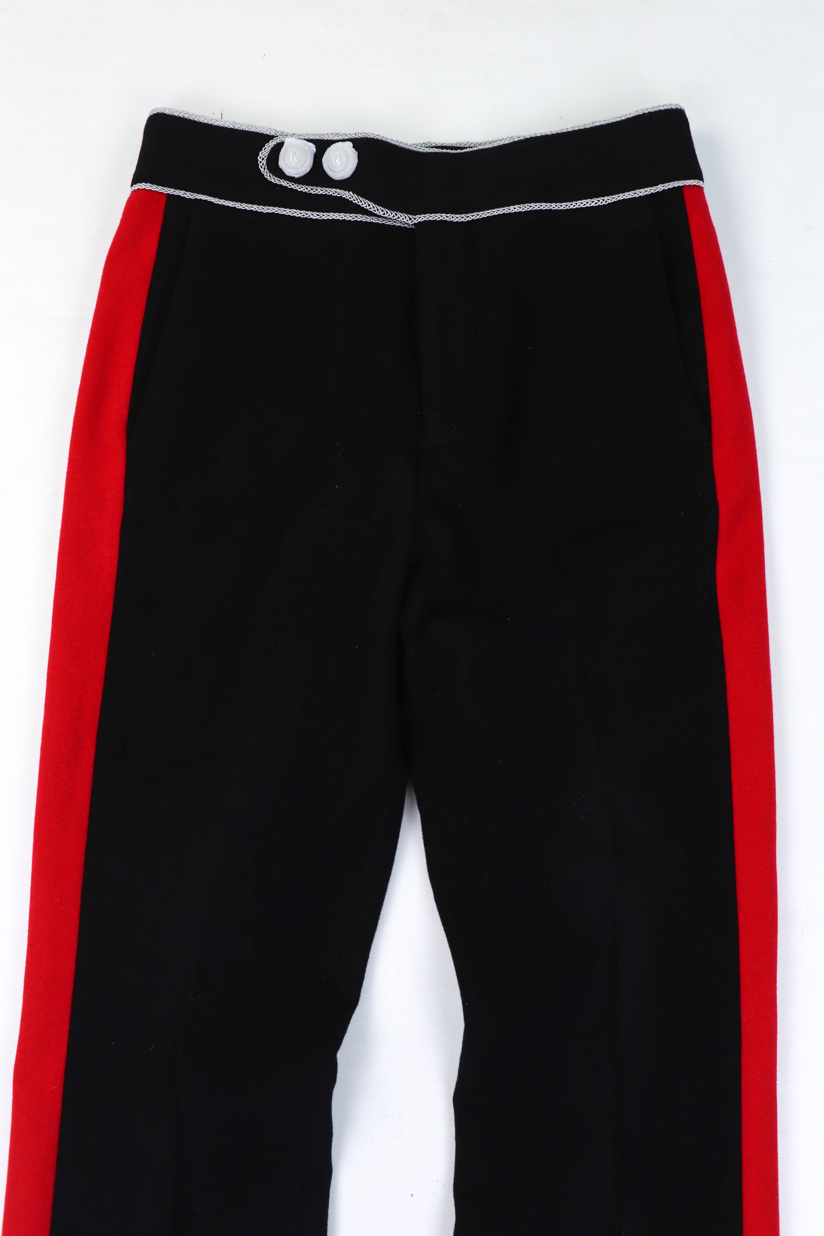 H&M × Paco Rabanne Rabanne x H&M Black Wool Side Red Stripe Trousers Pants Size US 30 / EU 46 - 6 Thumbnail