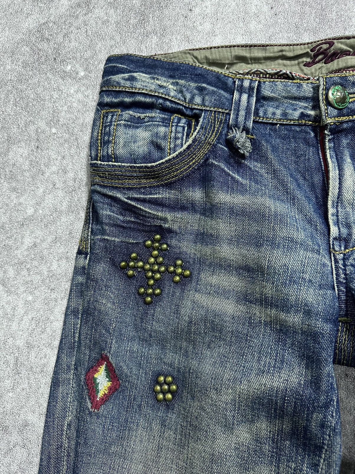 If Six Was Nine Japanes Back Number Flared Studded Jeans Size US 32 / EU 48 - 6 Thumbnail