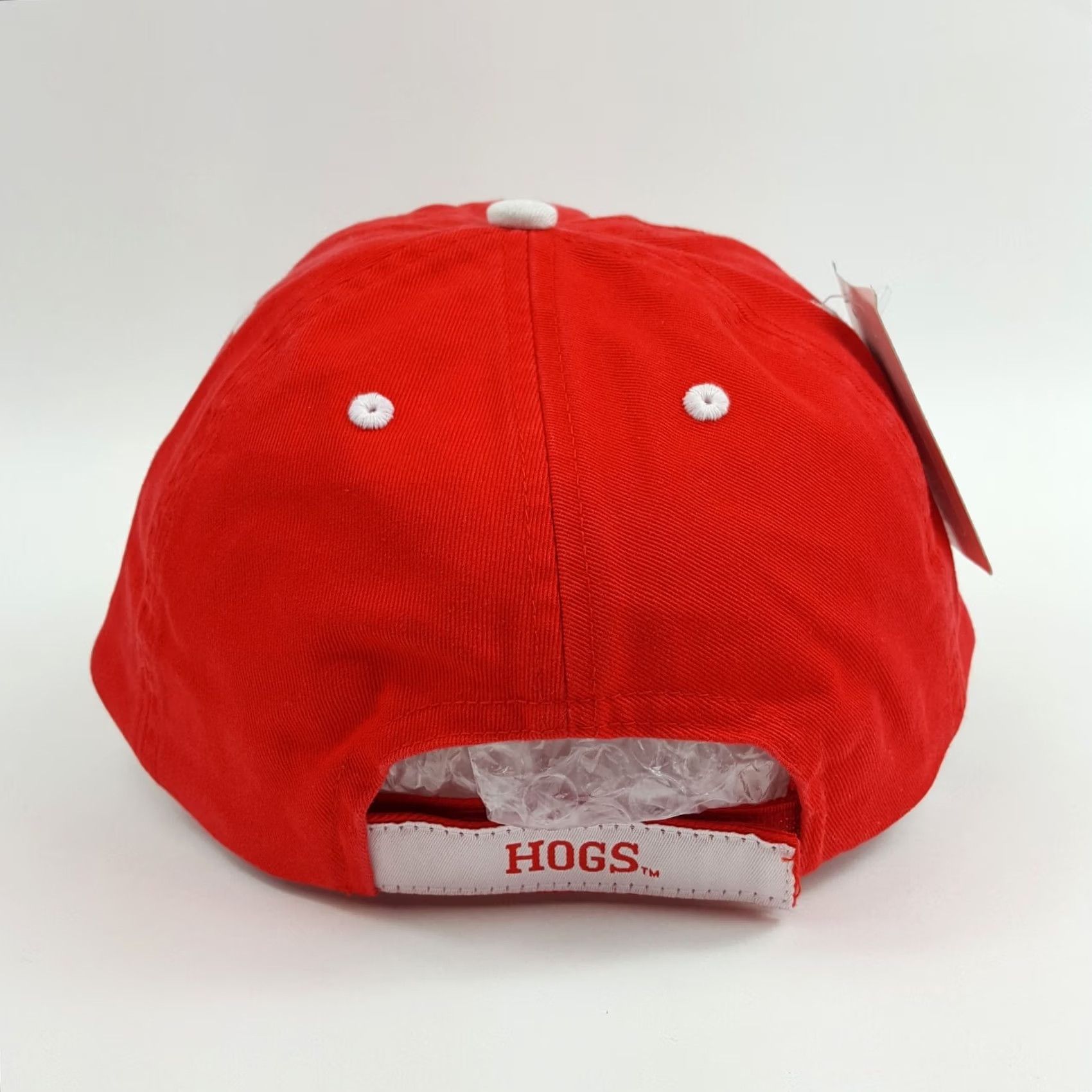 NCAA VINTAGE Arkansas Razorbacks NCAA College Hat Baseball Cap University Spike Hat Adjustable Red Mens Sports University 90s Logo Embroidered Twill Cotton Size ONE SIZE - 7 Thumbnail
