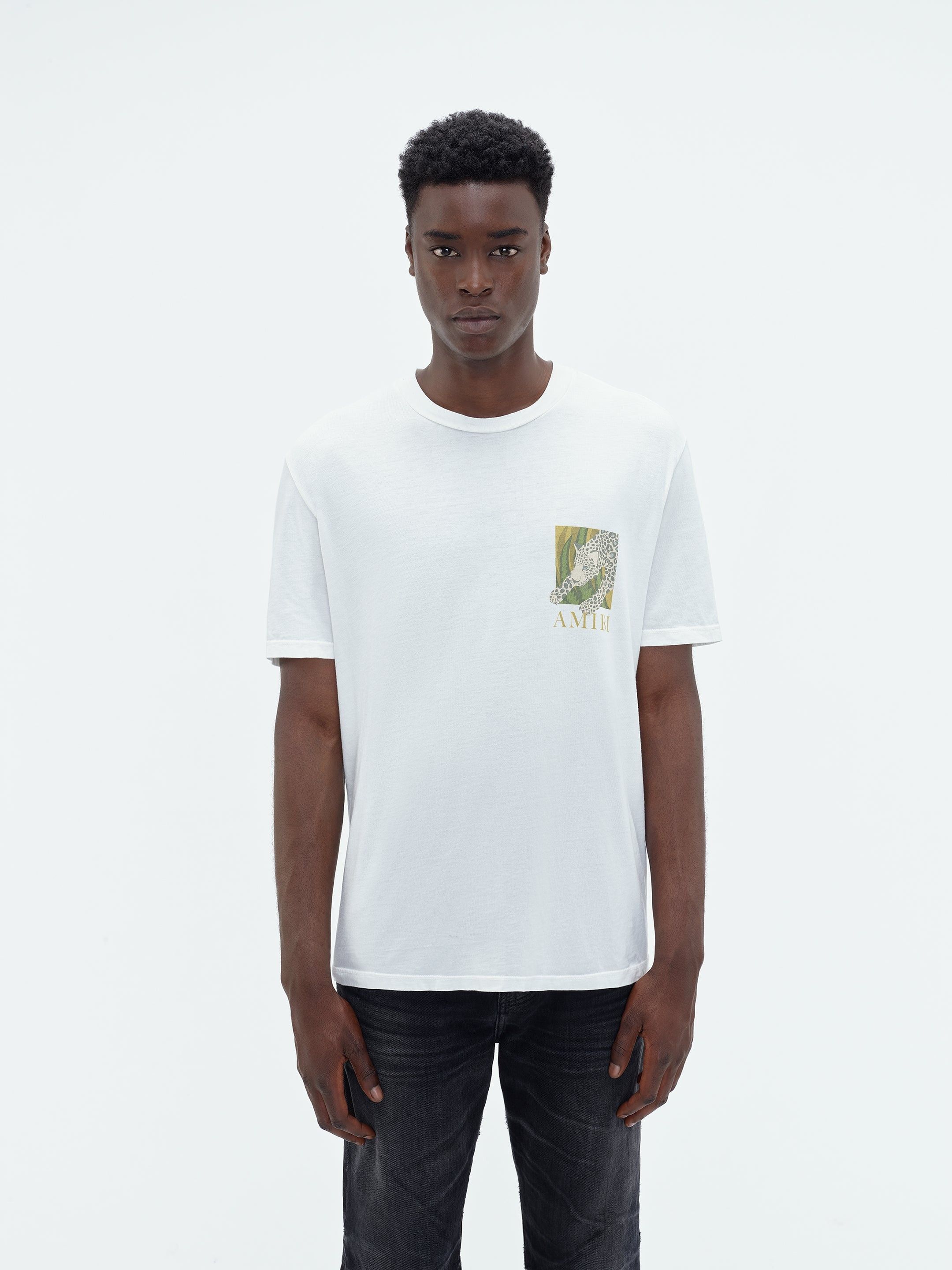 Amiri o1w1db10325 Leopard Short Sleeve T-Shirt in White Size US XL / EU 56 / 4 - 3 Thumbnail
