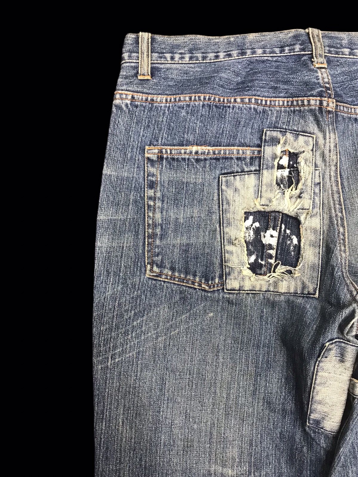 Designer 💥DENIM ART💥ZEROSAIL Japan Distressed Patchwork Denim F176 Size US 34 / EU 50 - 11 Thumbnail