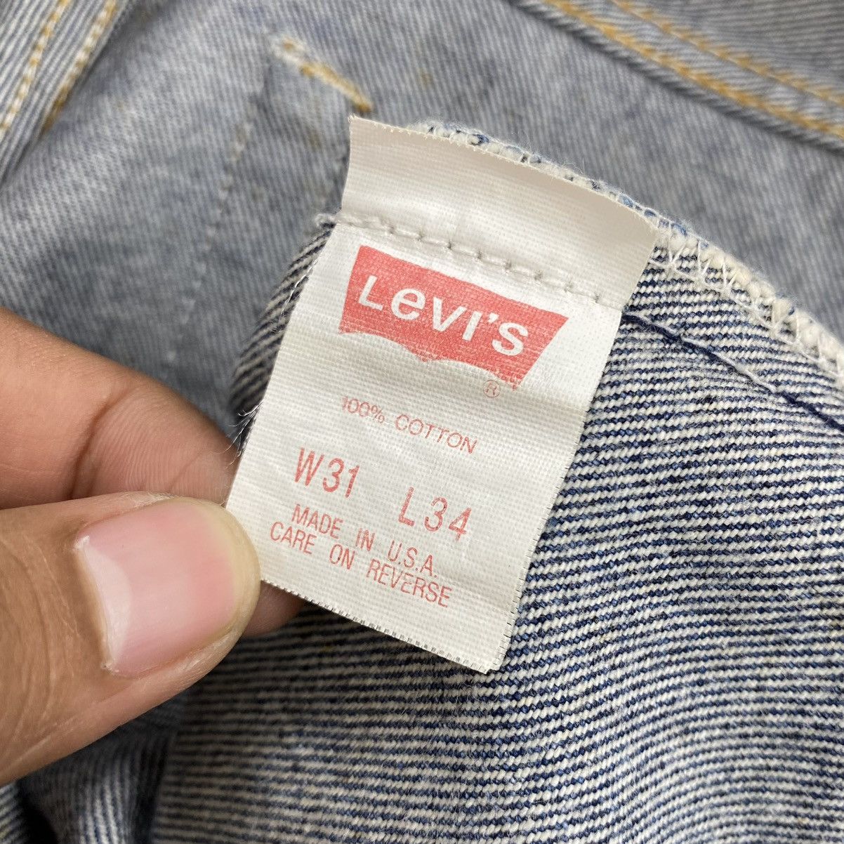 Levi's Vintage Clothing 🇺🇸1990s Vintage Levis 501 31x34 Straight Leg Faded Jeans Size US 29 - 11 Thumbnail