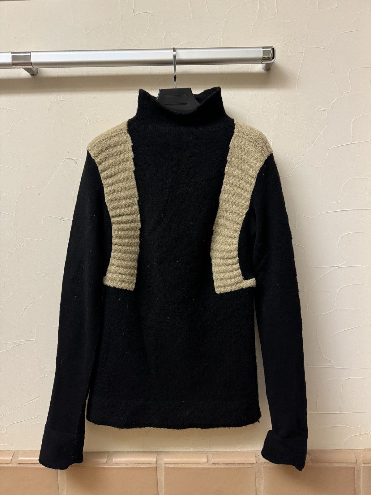 image of Rick Owens Mastodon High Neck Sweater in Black, Men's (Size Medium)