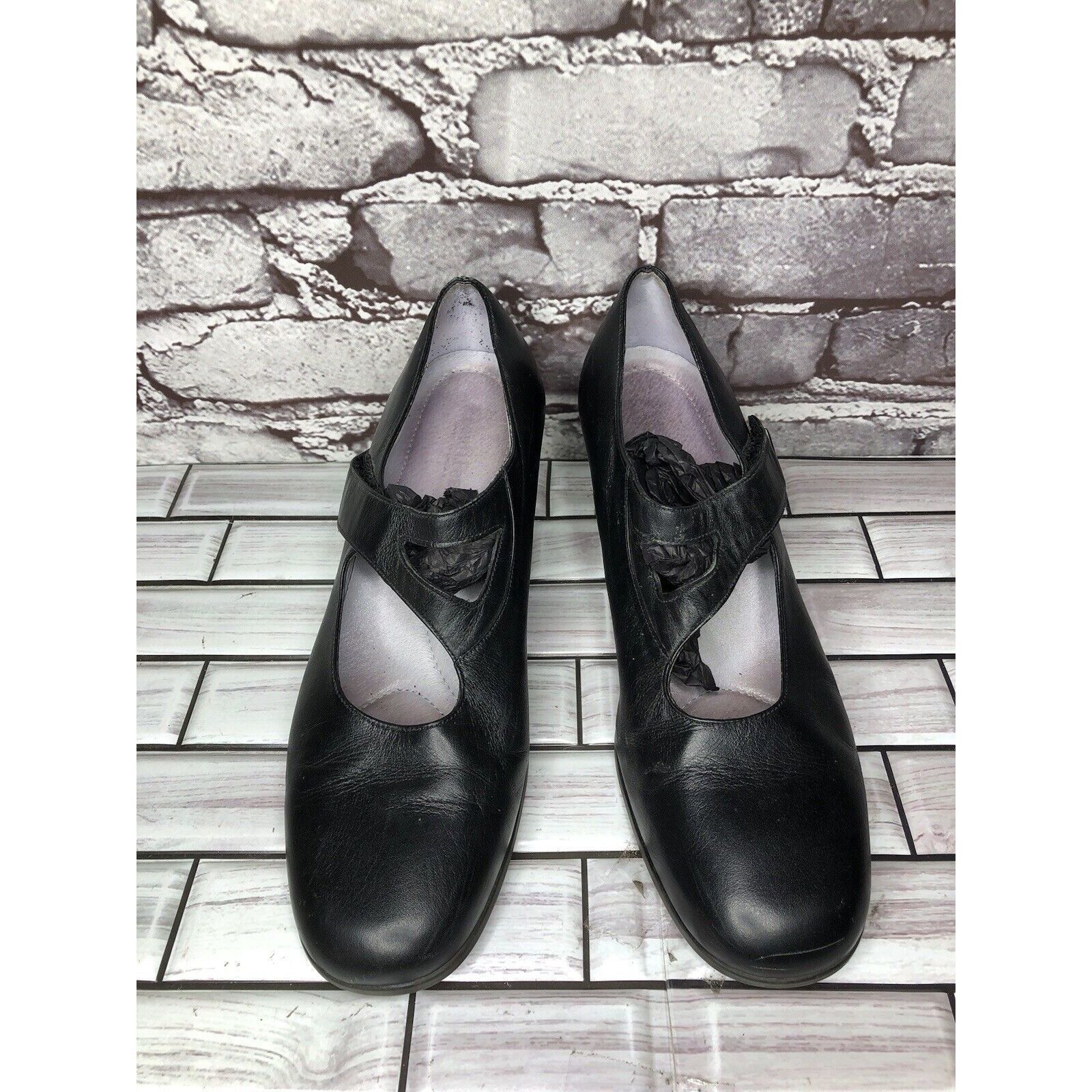 Beautiful Ful BeautiFeel Black Leather MaryJane Comfort Casual Pump Heels Size US 8.5 / IT 38.5 - 15 Thumbnail
