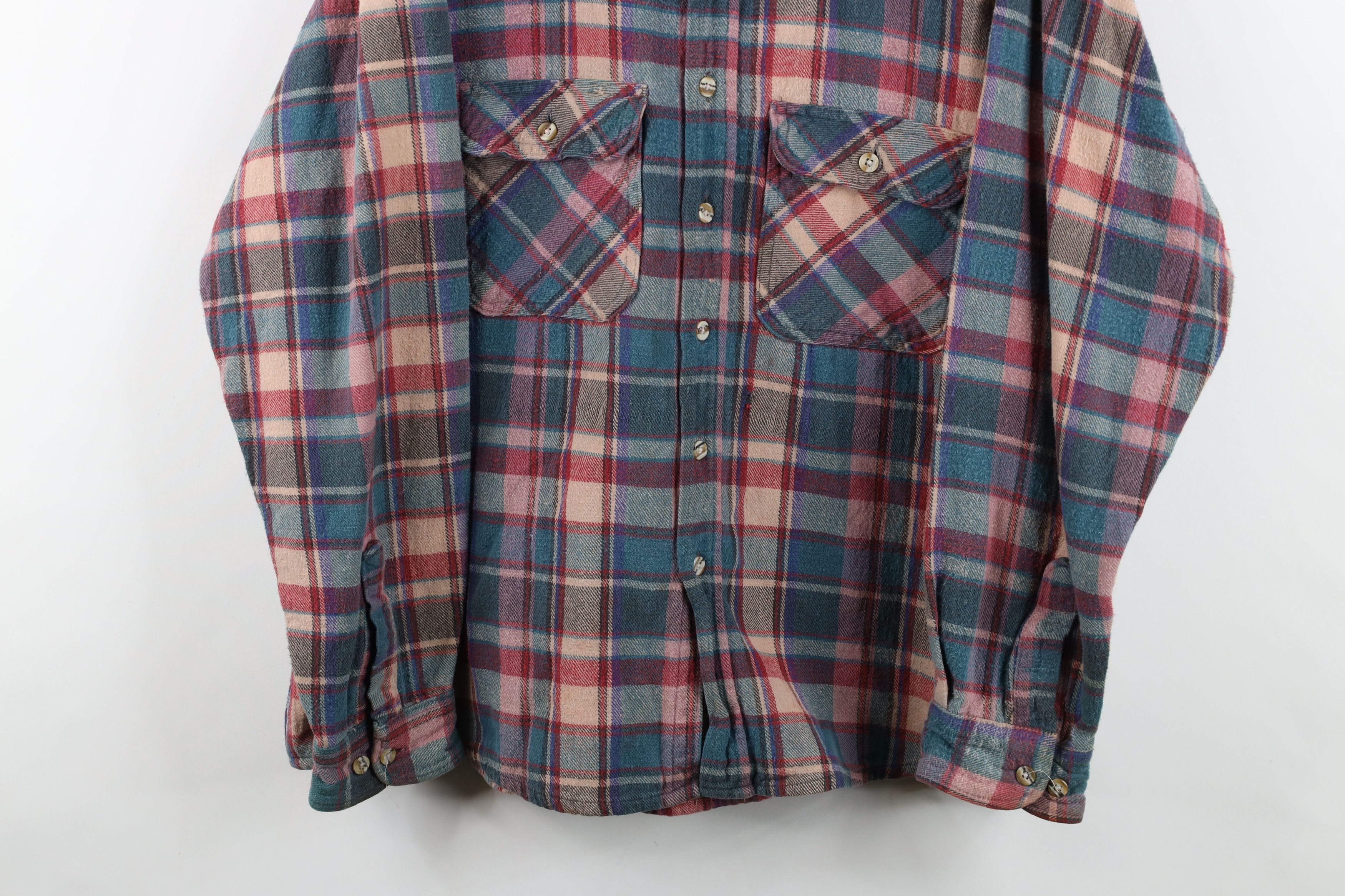 Vintage Vintage 90s Streetwear Heavyweight Button Shirt Plaid Size US XXL / EU 58 / 5 - 3 Thumbnail