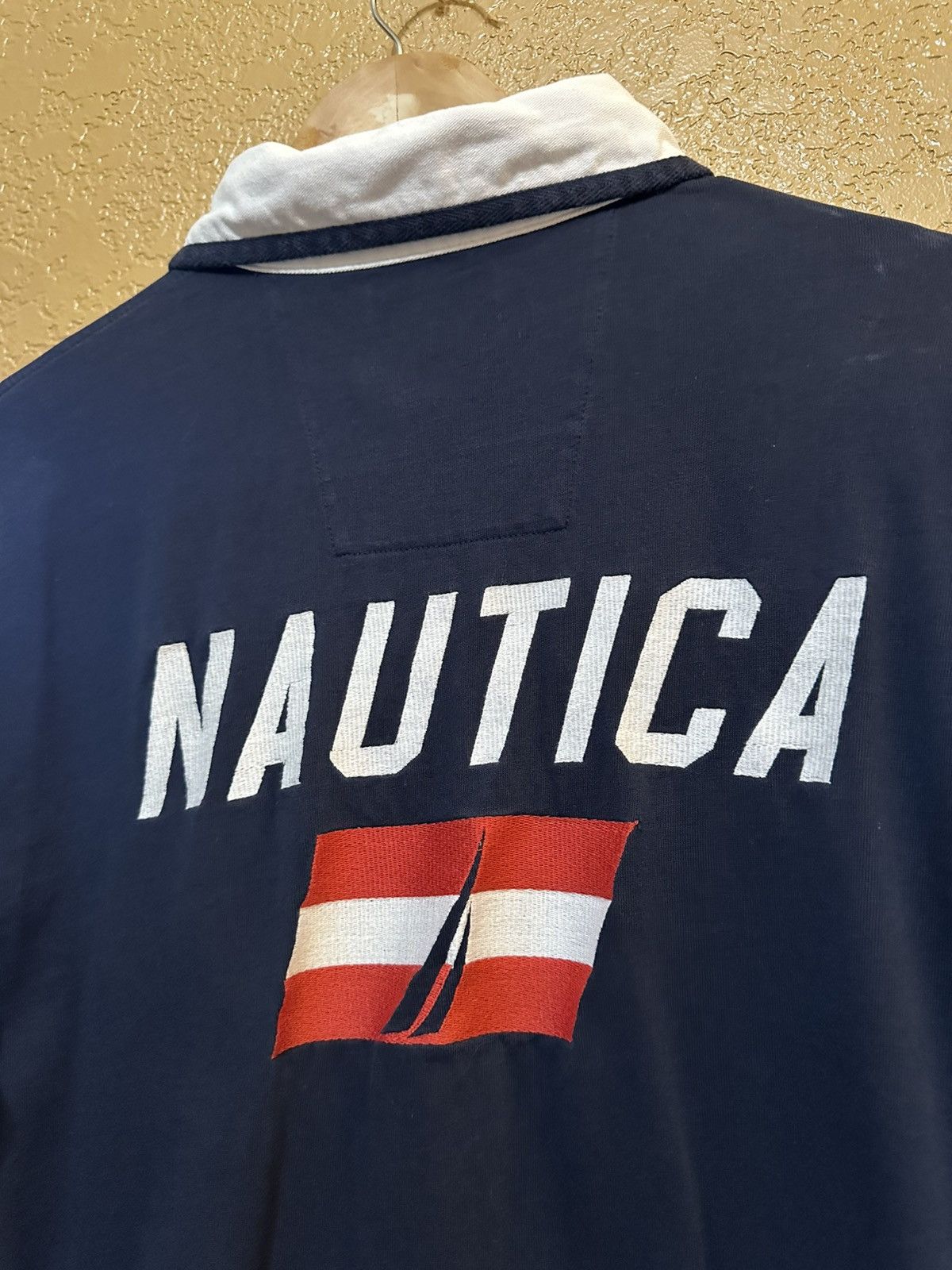 Nautica 📚 rare Nautica USA Sailing Striped Rugby Shirt Size US L / EU 52-54 / 3 - 5 Thumbnail