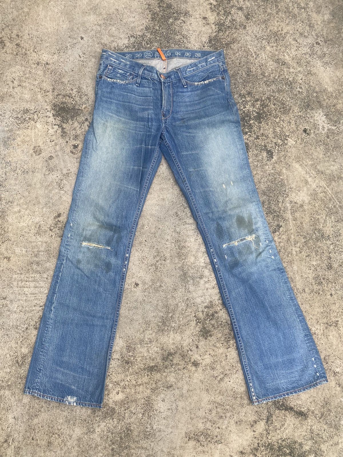Japanese Brand Flare Jeans Earnest Sewn Distress Boot Cut Size US 31 - 3 Thumbnail