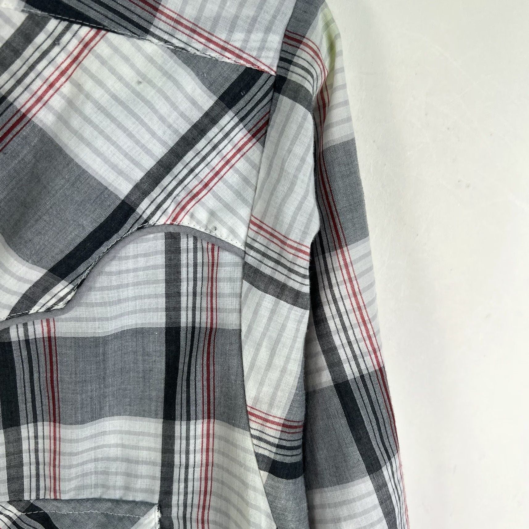 Vintage VINTAGE Panhandle Slim Pearl Snap Plaid Button Up Shirt Mens L Gray US Made Size US L / EU 52-54 / 3 - 3 Thumbnail