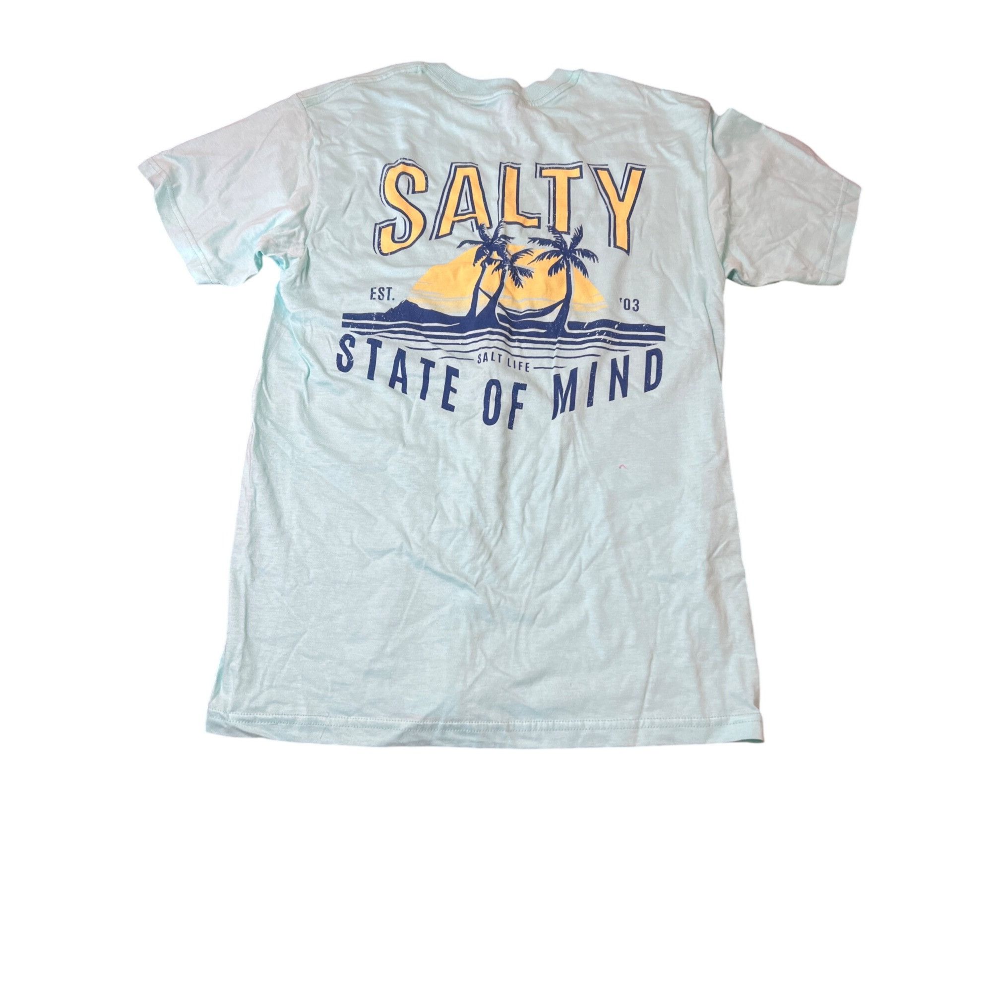 Other Salt Life Salty State Of Mind T Shirt Light Blue Green Cotto Size US S / EU 44-46 / 1 - 2 Thumbnail