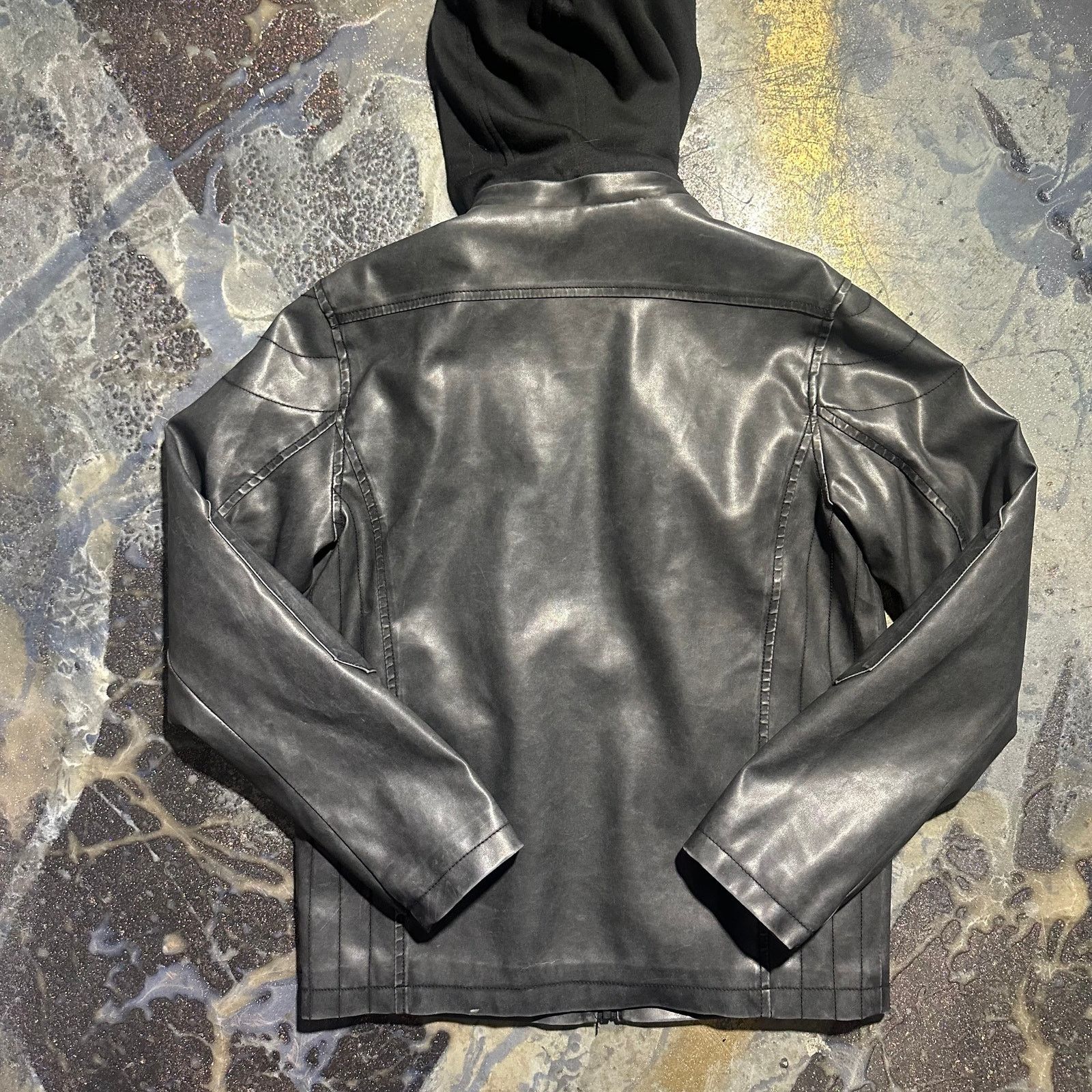 Other Whispering Smith Faux Leather Jacket with Hood –Men's Size S Size US S / EU 44-46 / 1 - 4 Thumbnail