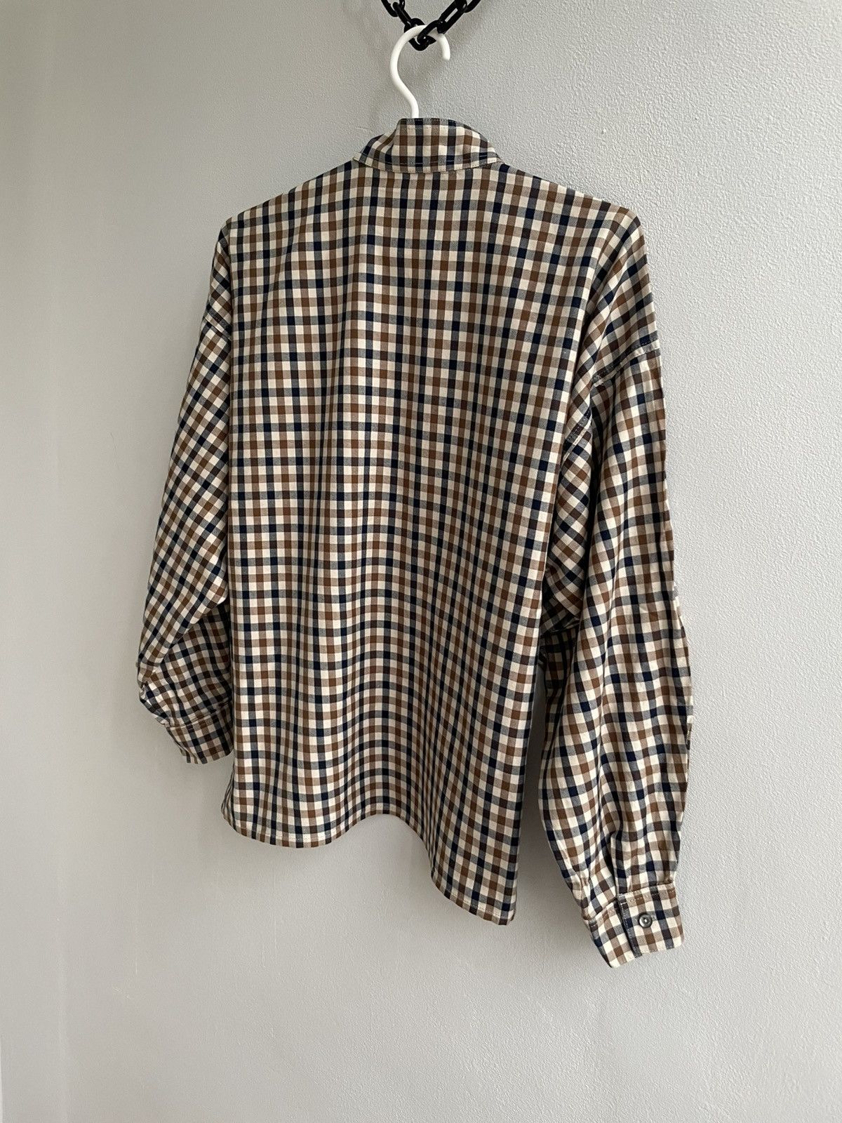 Designer × Vintage Aquascutum Vintage Check Plaid Long Sleeve Button Up Shirt Size M / US 6-8 / IT 42-44 - 9 Thumbnail