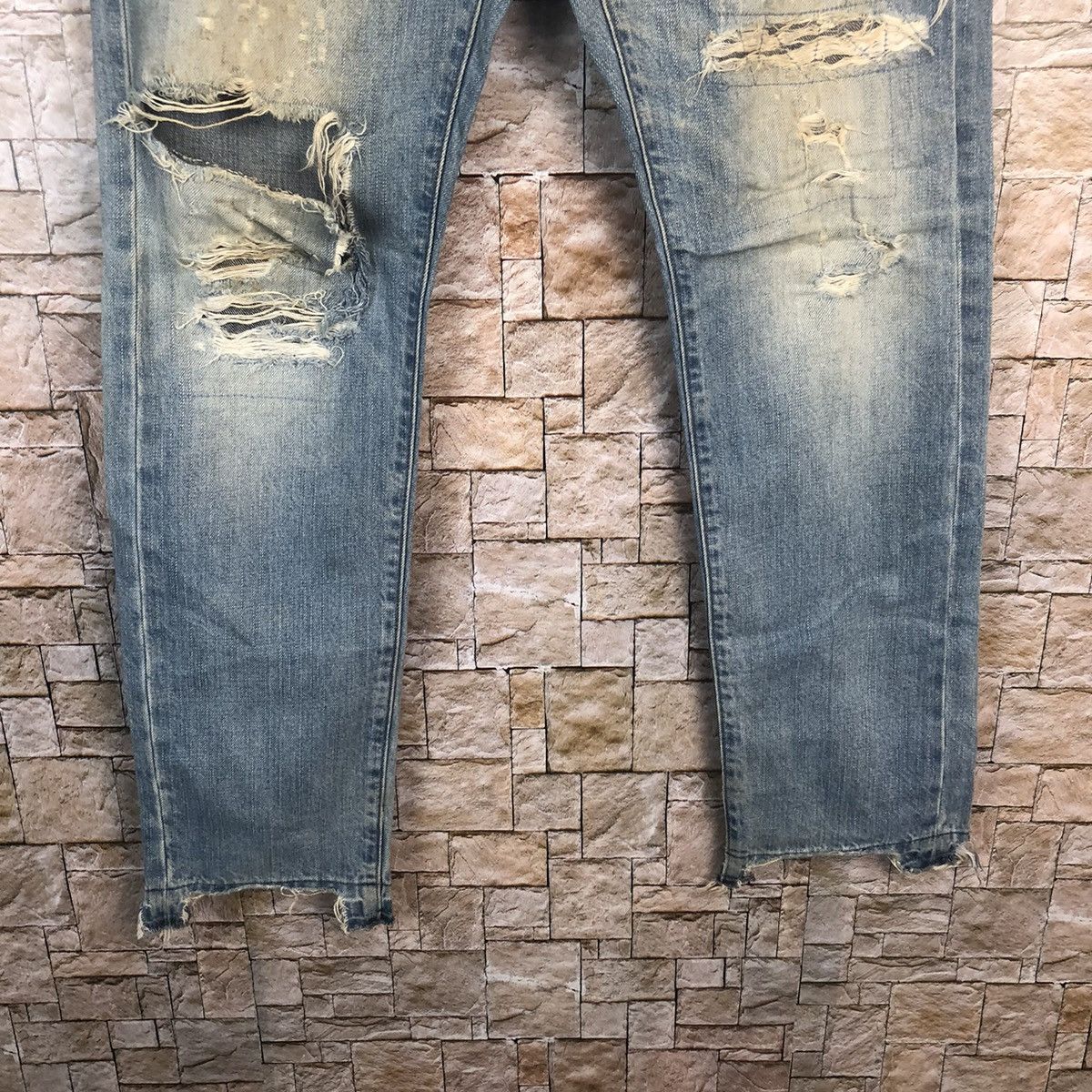 Japanese Brand American Eagle Outfitters Blue Distressed Denim Pants #A57 Size US 29 - 7 Thumbnail
