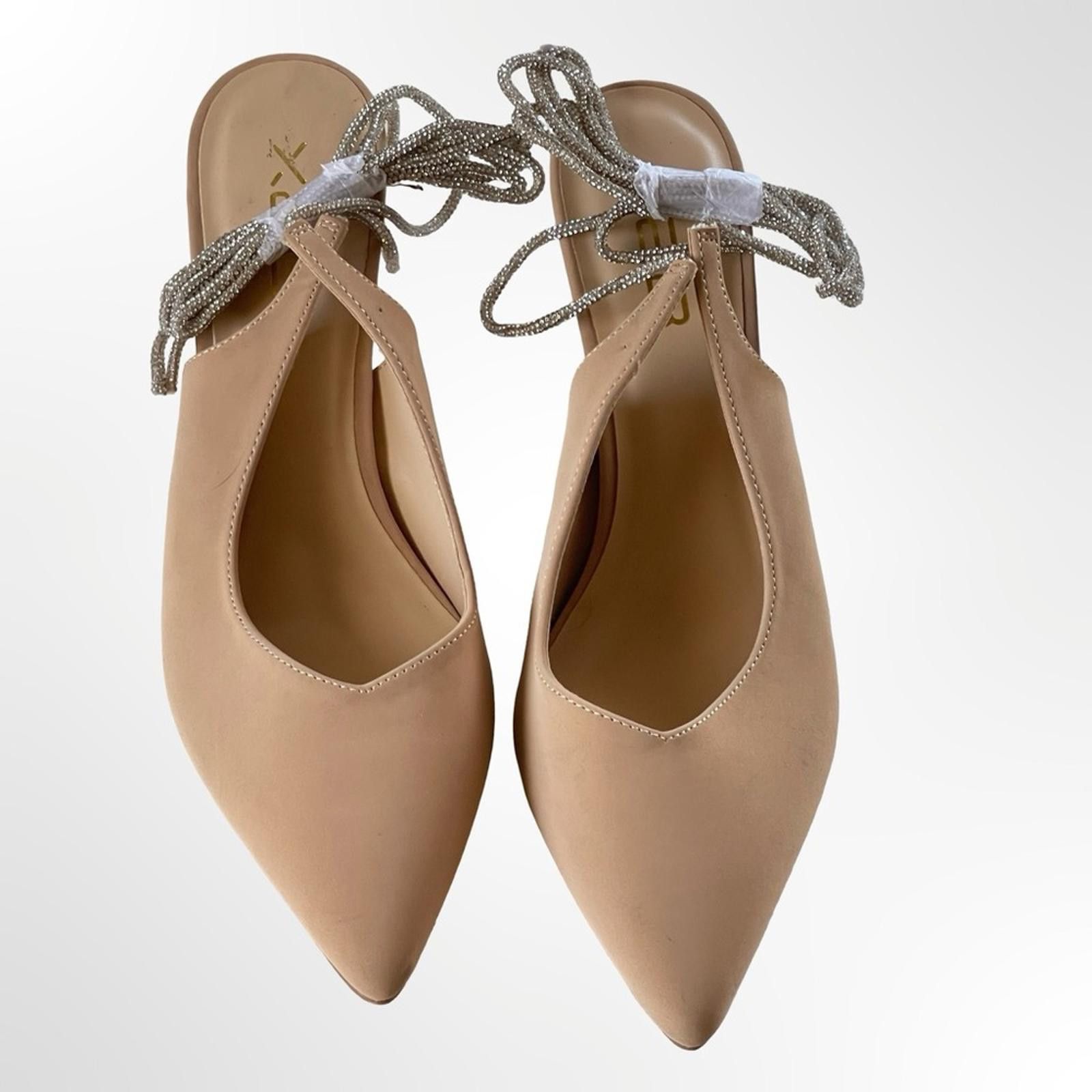 Other X2B Women's Pointed Toe Slingback Heels w Silver Lace NWOT Size US 10 / IT 40 - 3 Thumbnail
