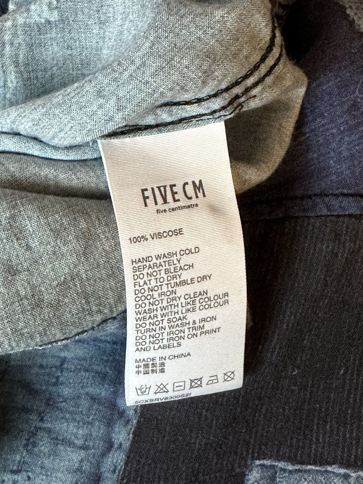 SSENSE FIVE CM Blue Patchwork Camp Collar Shirt Size US M / EU 48-50 / 2 - 4 Thumbnail