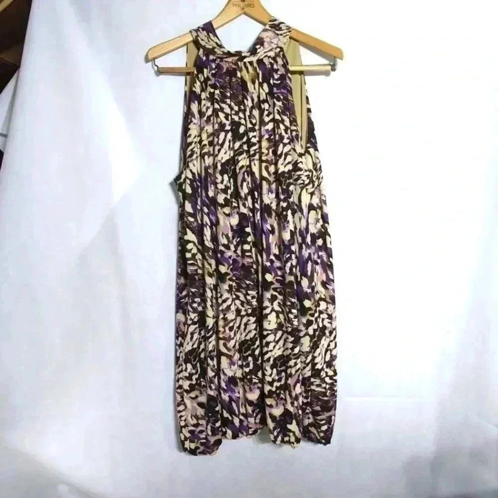 Designer High collar sleeveless Dress Purple & Black Forever 3X Size 3XL / US 20-22 - 1 Thumbnail