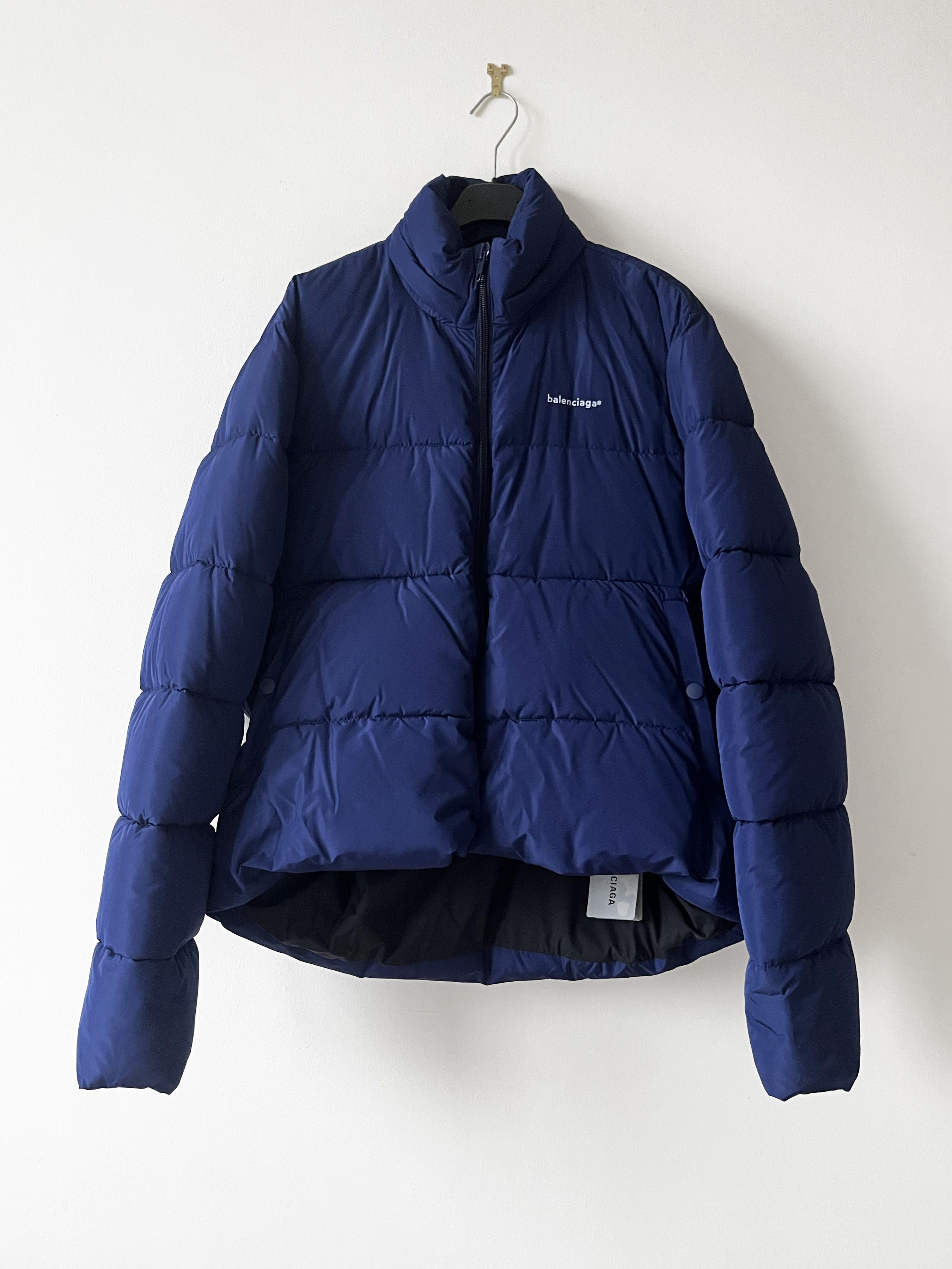 image of Balenciaga C Shape Puffer in Blue, Men's (Size Small)