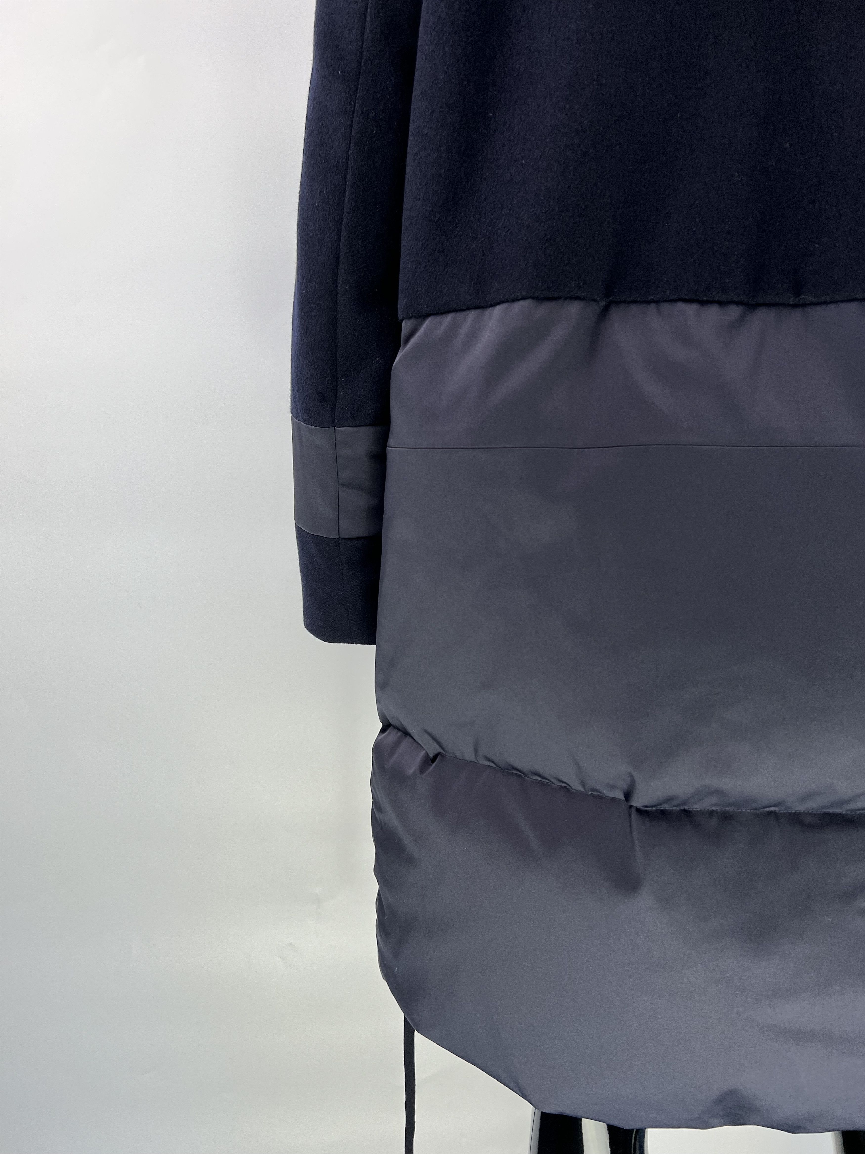 Designer Duno Women's Navy Blue Wool Down Hooded Jacket Size IT48 Size XL / US 12-14 / IT 48-50 - 6 Thumbnail