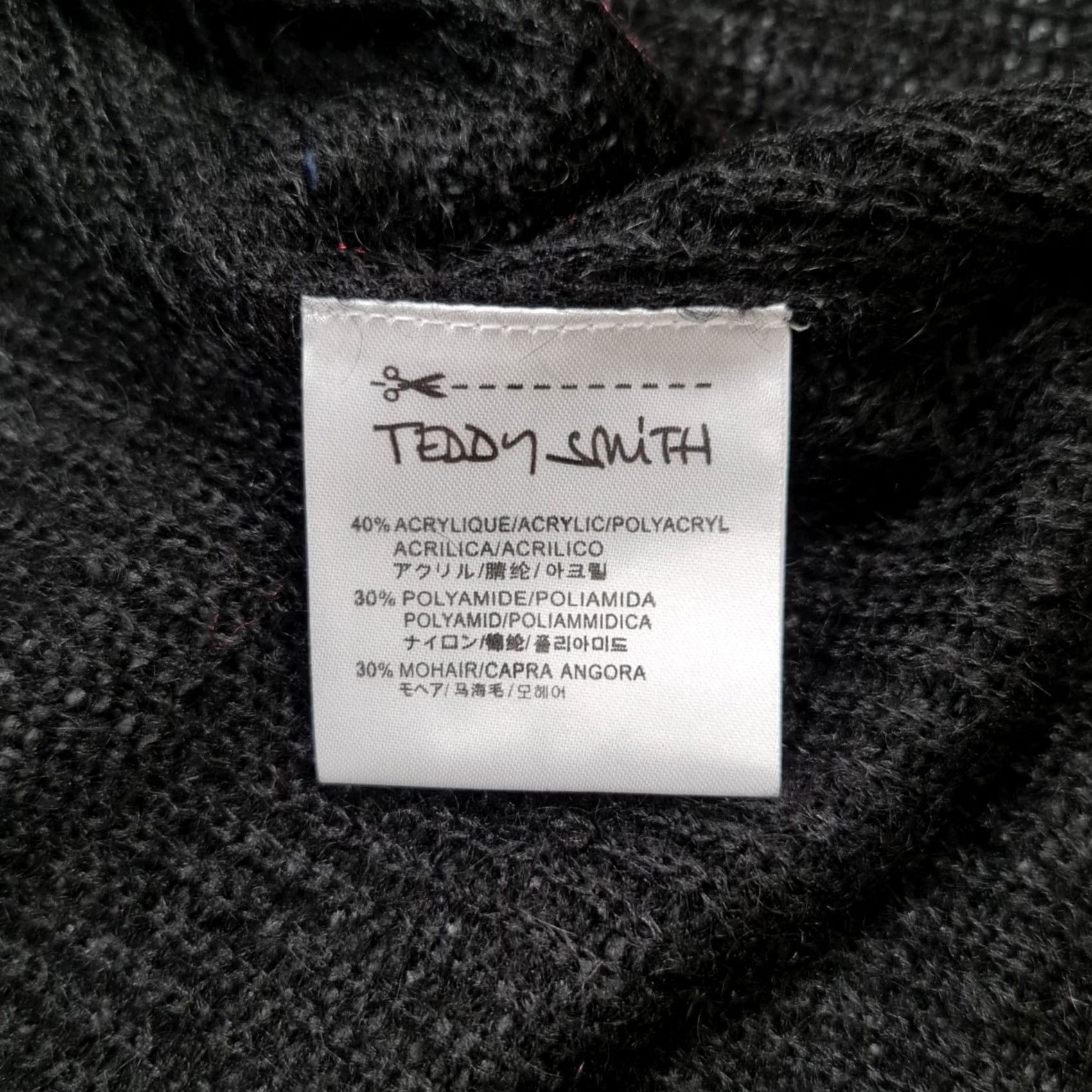 Vintage Teddy Smith Cardigan Womens Black Small Long Sleeve Mohair Knit Open Front Logo Casual Knitwear Gift idea 90s City Holiday Womens Size S / US 4 / IT 40 - 6 Thumbnail