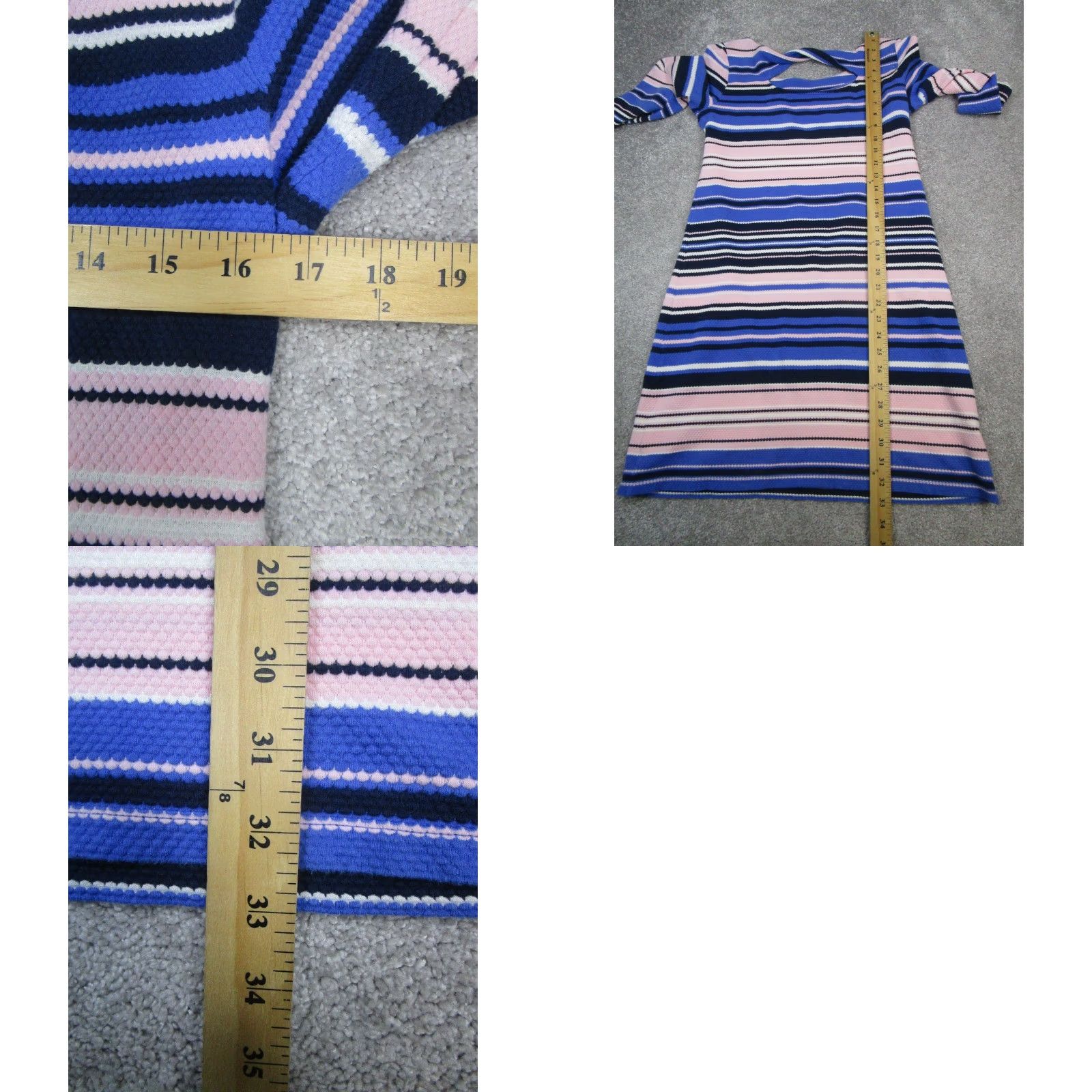 Lilly Pulitzer VINTAGE Lilly Pulitzer Dress Womens Small Blue Pink Cotton Blend Knit Bodycon * Size S / US 4 / IT 40 - 8 Thumbnail
